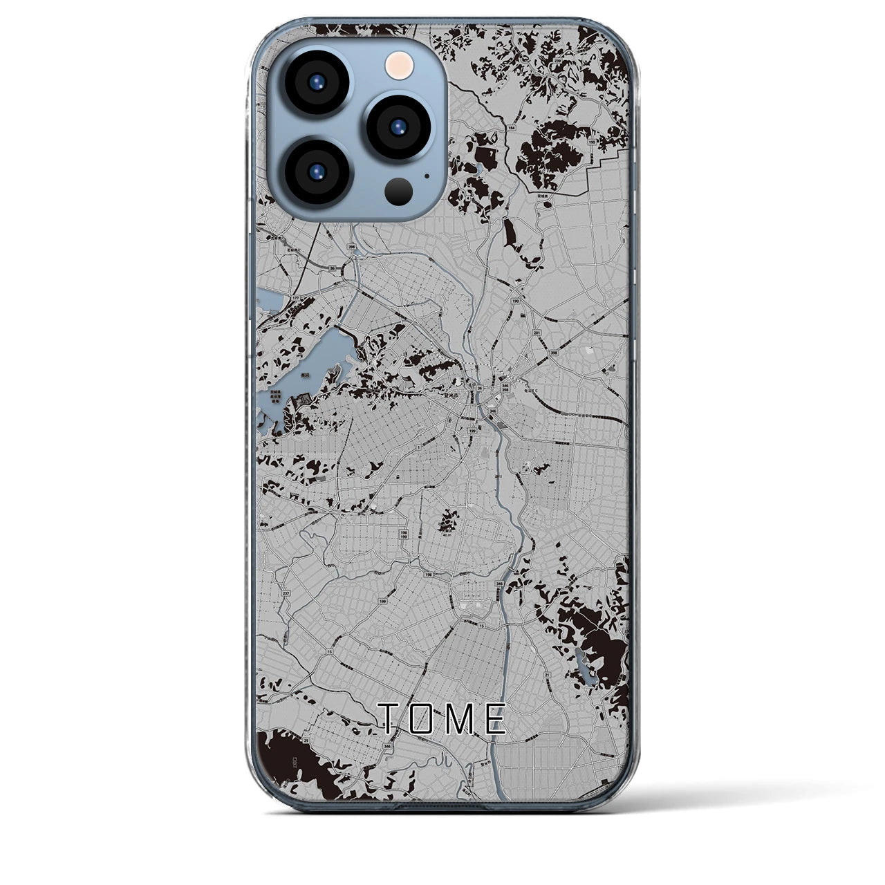 【登米(宮城県)】地図柄iPhoneケース(クリアタイプ)