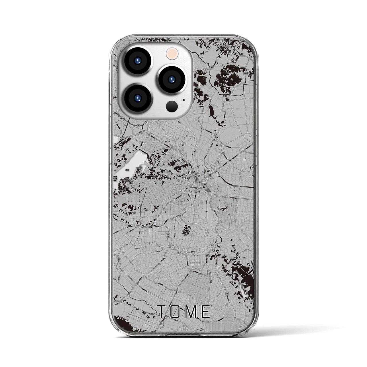 【登米(宮城県)】地図柄iPhoneケース(クリアタイプ)