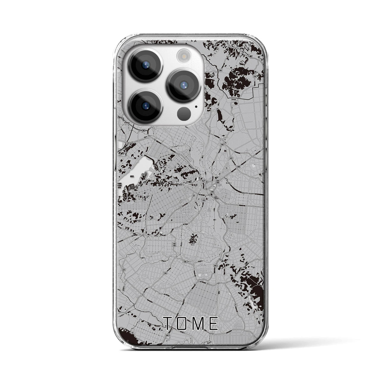 【登米(宮城県)】地図柄iPhoneケース(クリアタイプ)