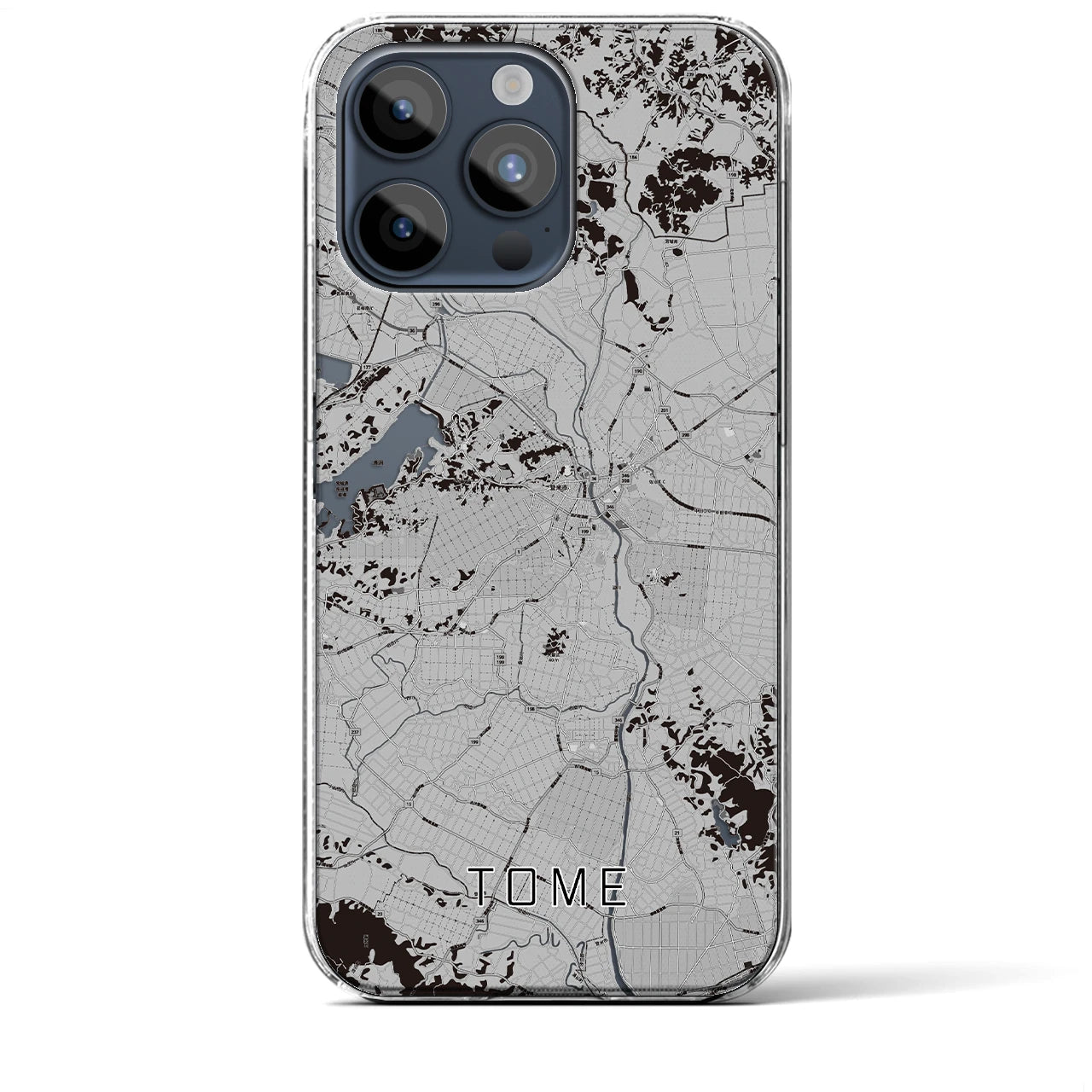 【登米(宮城県)】地図柄iPhoneケース(クリアタイプ)