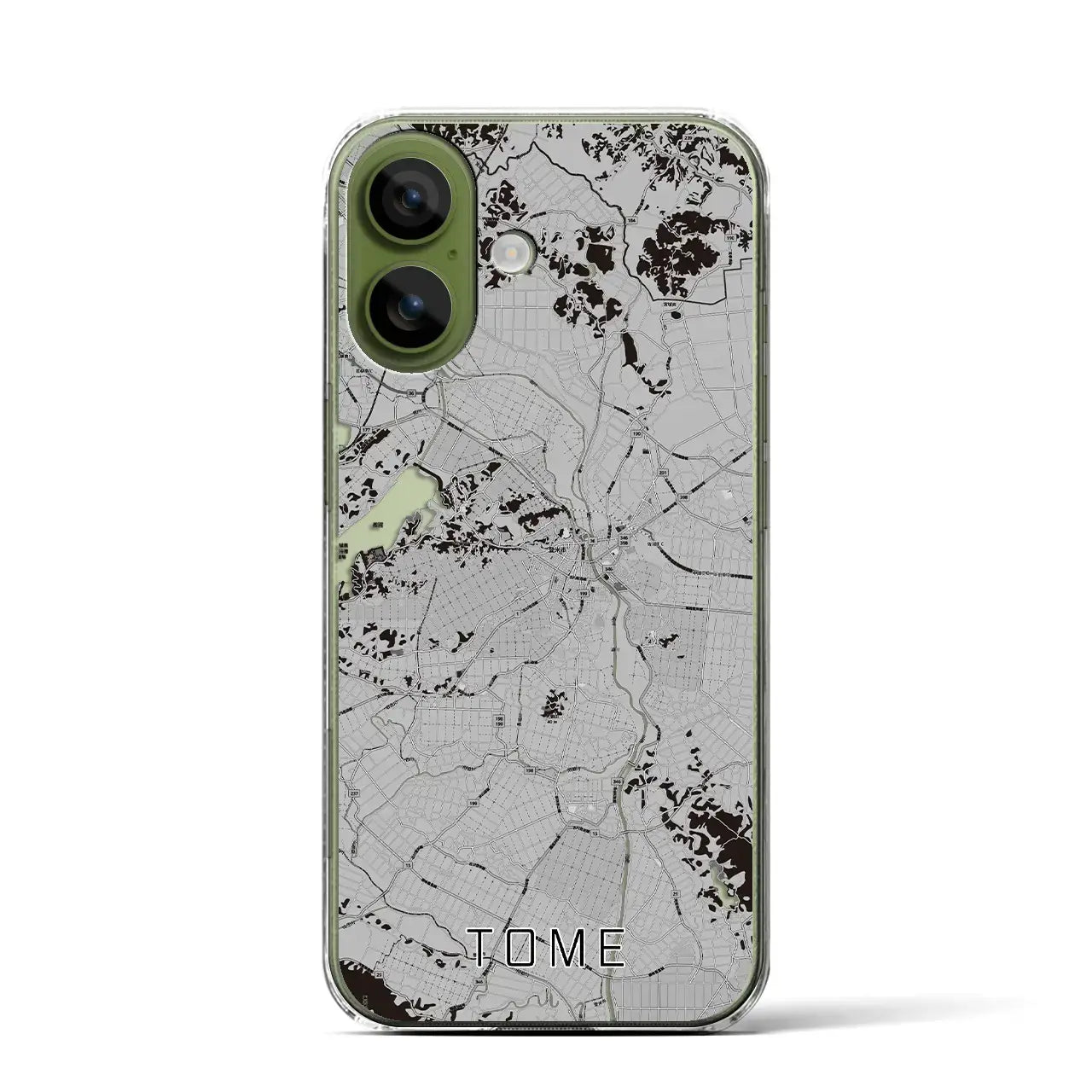 【登米(宮城県)】地図柄iPhoneケース(クリアタイプ)モノトーン・iPhone 17 Pro Max 用