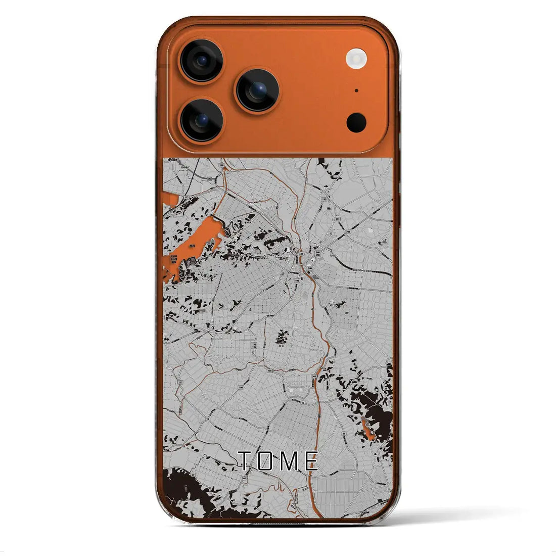 【登米(宮城県)】地図柄iPhoneケース(クリアタイプ)