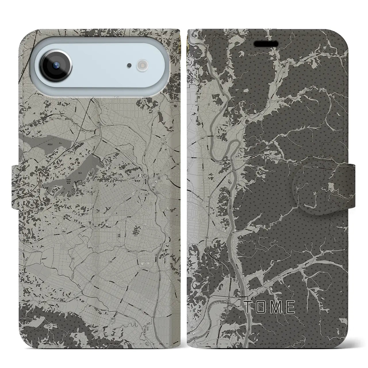 【登米(宮城県)】地図柄iPhoneケース(手帳タイプ)