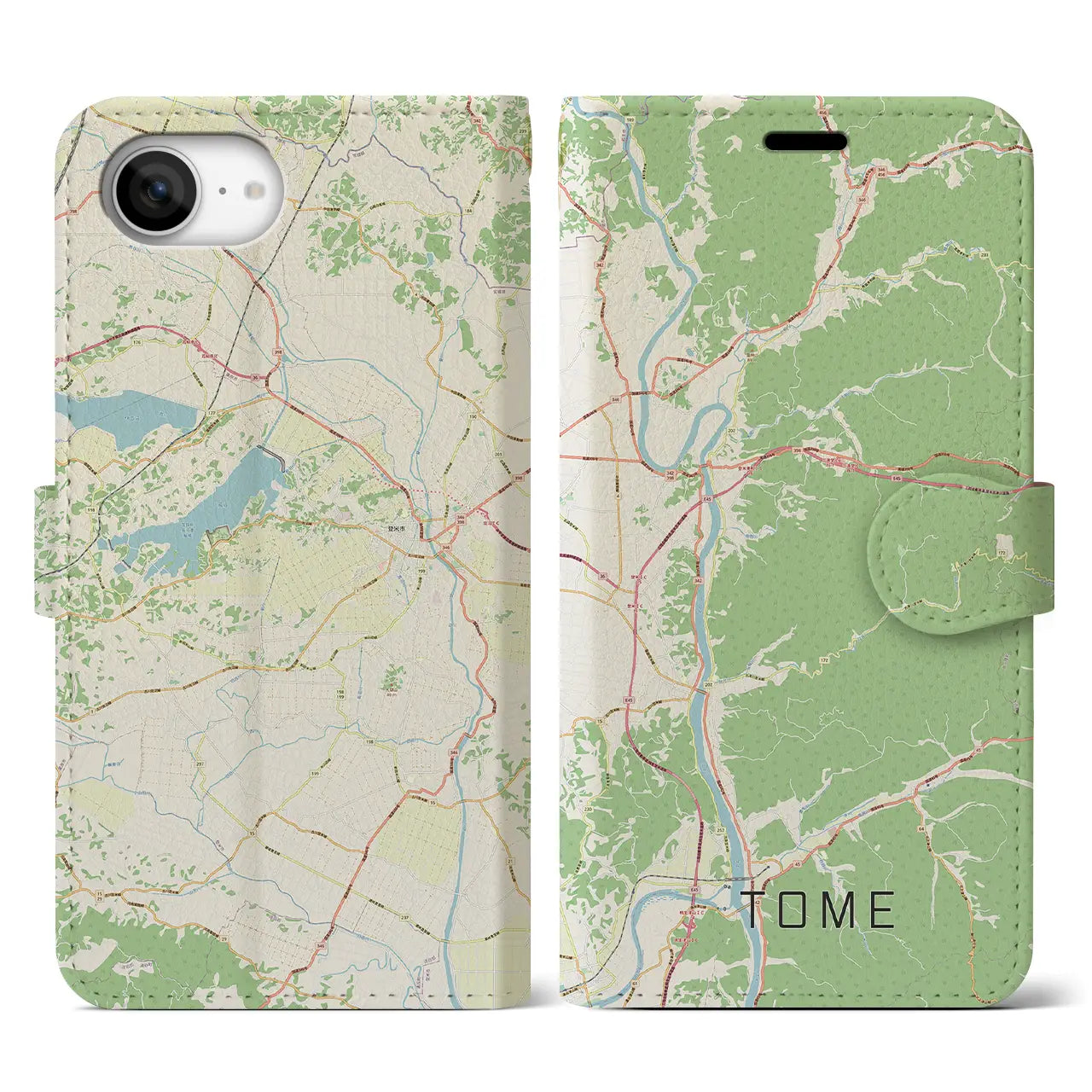 【登米(宮城県)】地図柄iPhoneケース(手帳タイプ)