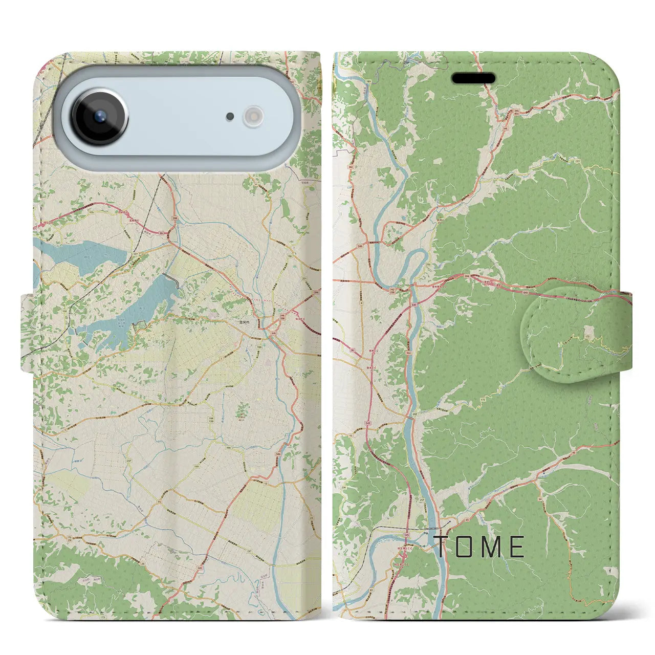 【登米(宮城県)】地図柄iPhoneケース(手帳タイプ)