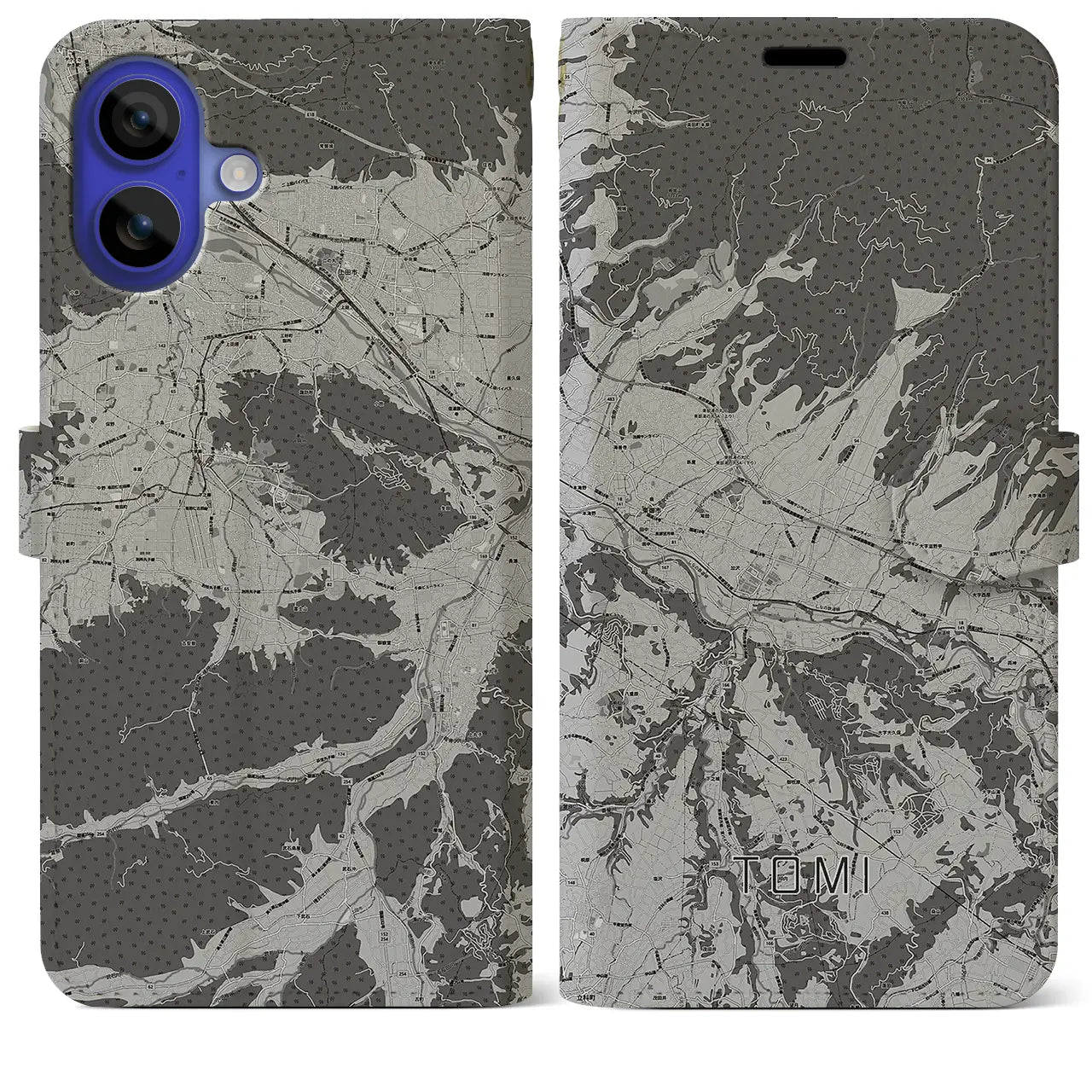 【東御(長野県)】地図柄iPhoneケース(手帳タイプ)