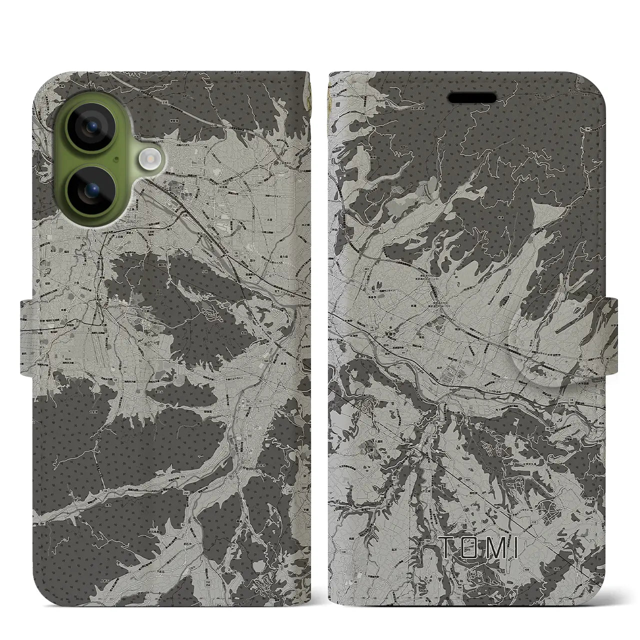 【東御(長野県)】地図柄iPhoneケース(手帳タイプ)