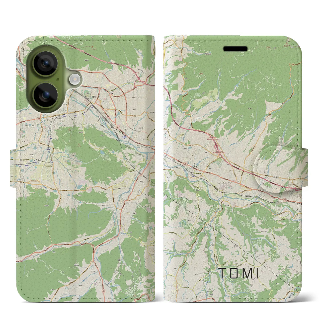 【東御(長野県)】地図柄iPhoneケース(手帳タイプ)