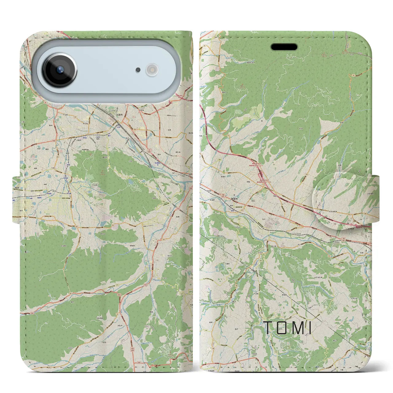 【東御(長野県)】地図柄iPhoneケース(手帳タイプ)