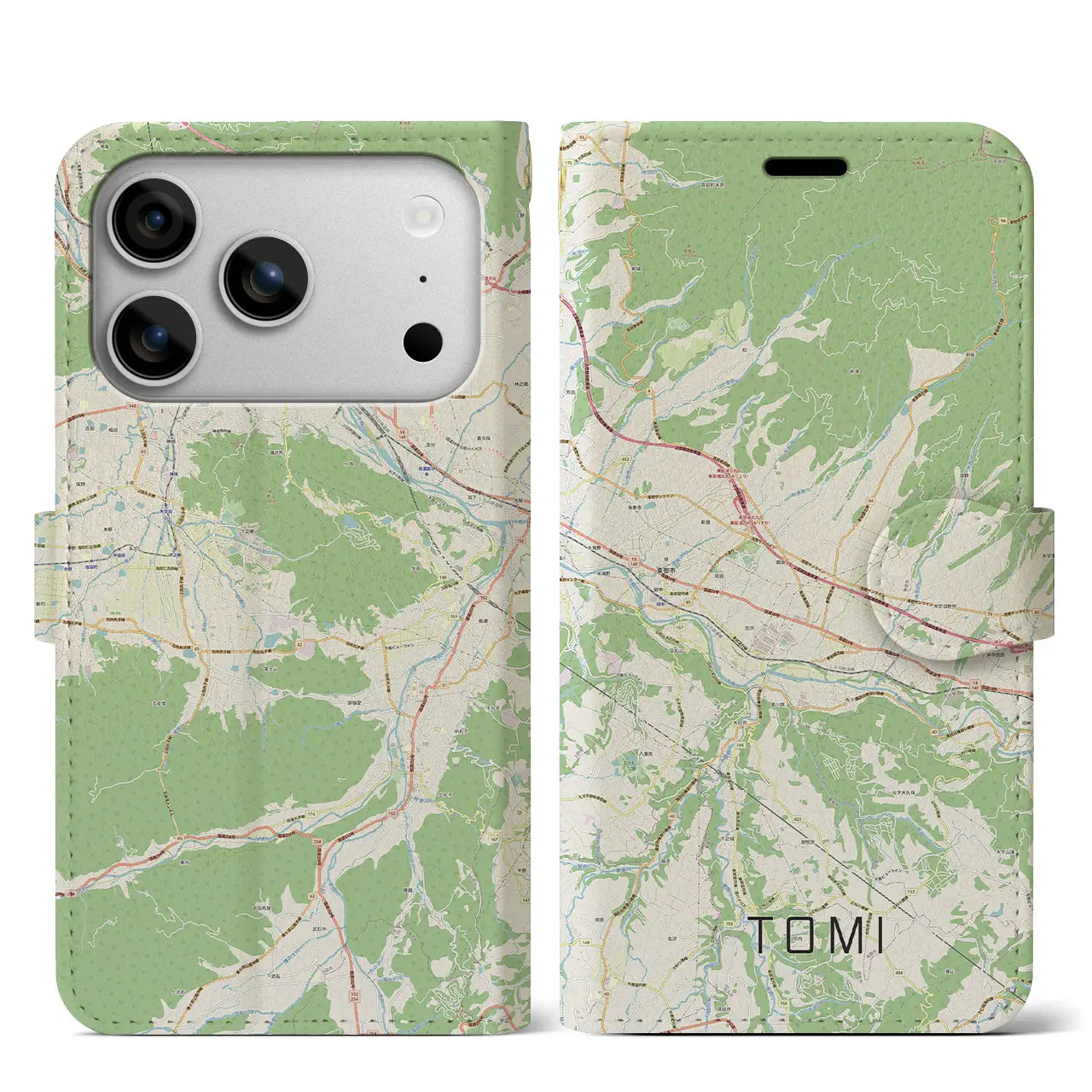 【東御(長野県)】地図柄iPhoneケース(手帳タイプ)