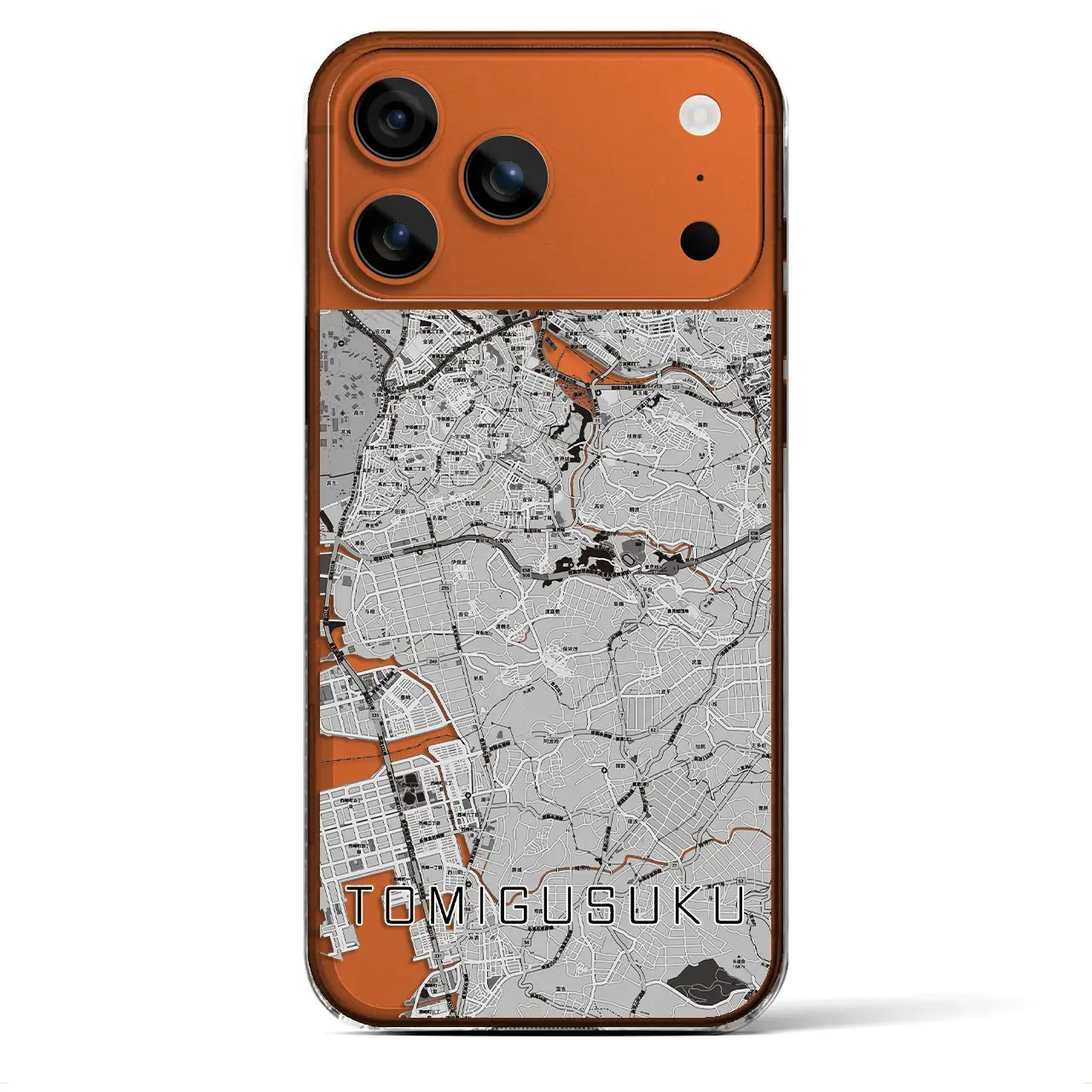 【豊見城(沖縄県)】地図柄iPhoneケース(クリアタイプ)モノトーン・iPhone 17 Pro Max 用