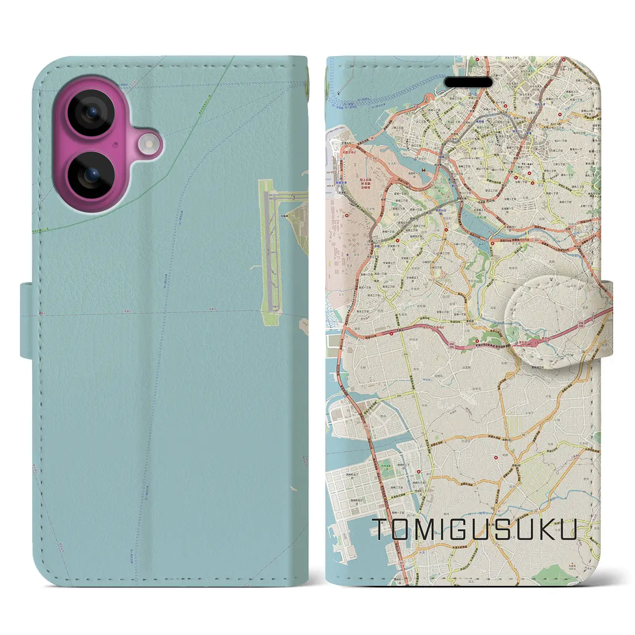 【豊見城(沖縄県)】地図柄iPhoneケース(手帳タイプ)ナチュラル・iPhone 16 Pro 用
