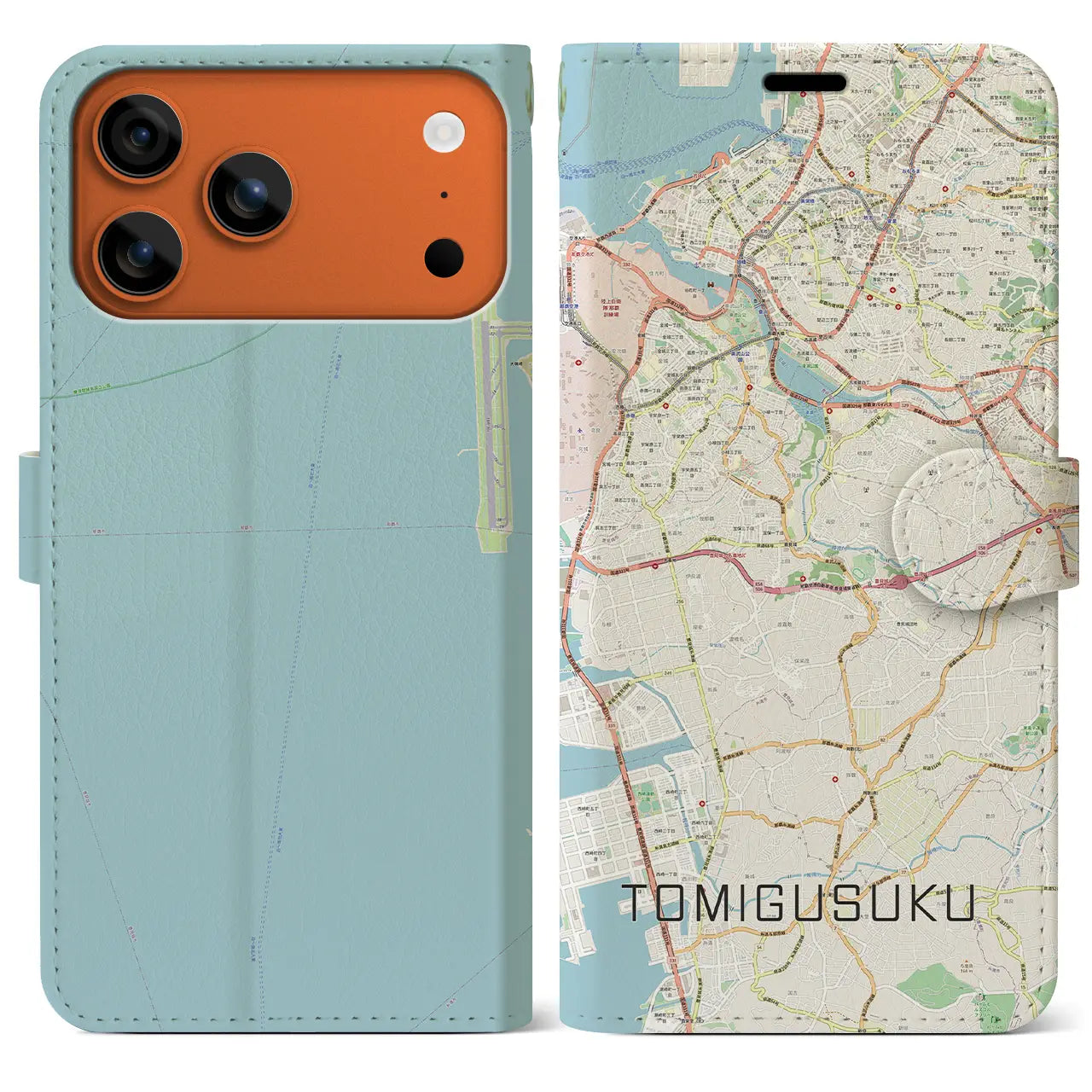 【豊見城(沖縄県)】地図柄iPhoneケース(手帳タイプ)ナチュラル・iPhone 17 Pro Max 用