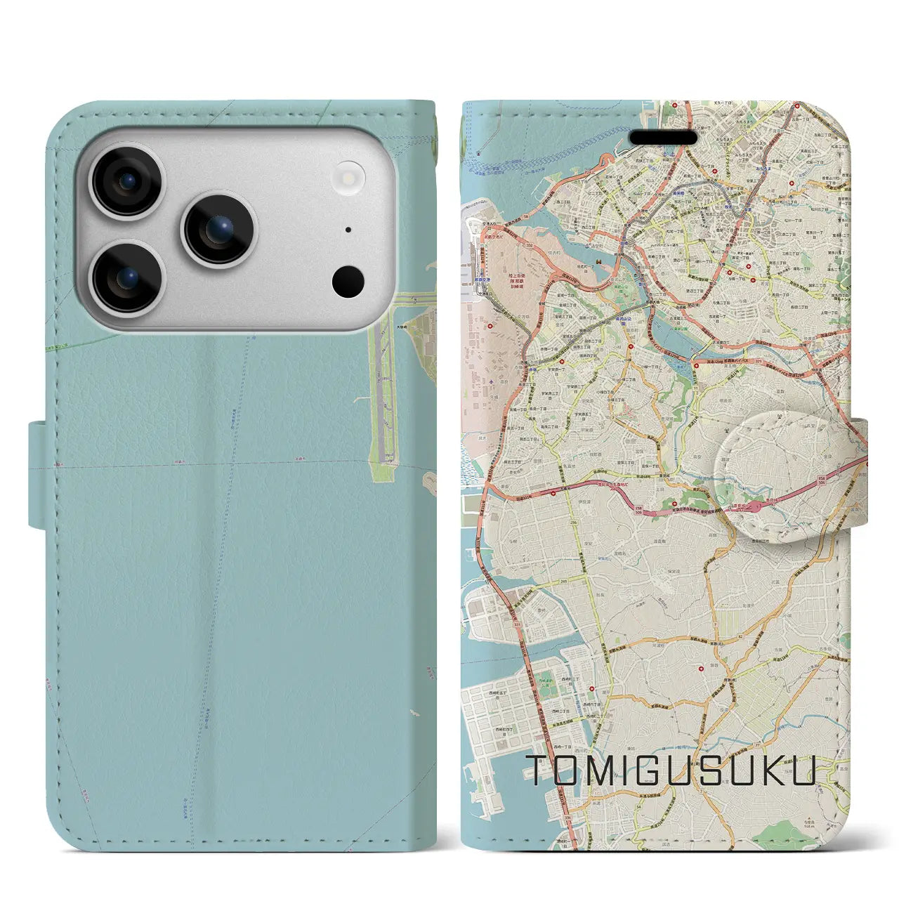 【豊見城(沖縄県)】地図柄iPhoneケース(手帳タイプ)モノトーン・iPhone 17 Pro Max 用