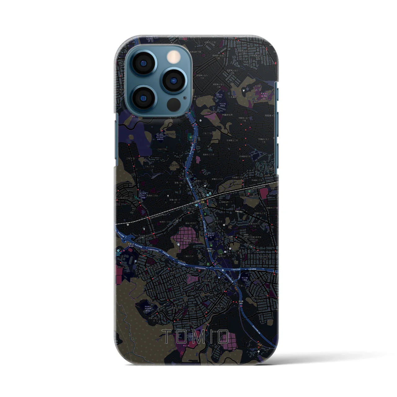 【富雄(奈良県)】地図柄iPhoneケース(バックカバータイプ)