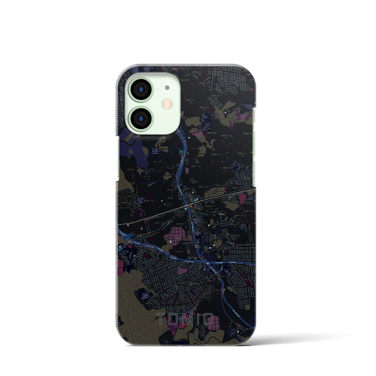 【富雄(奈良県)】地図柄iPhoneケース(バックカバータイプ)