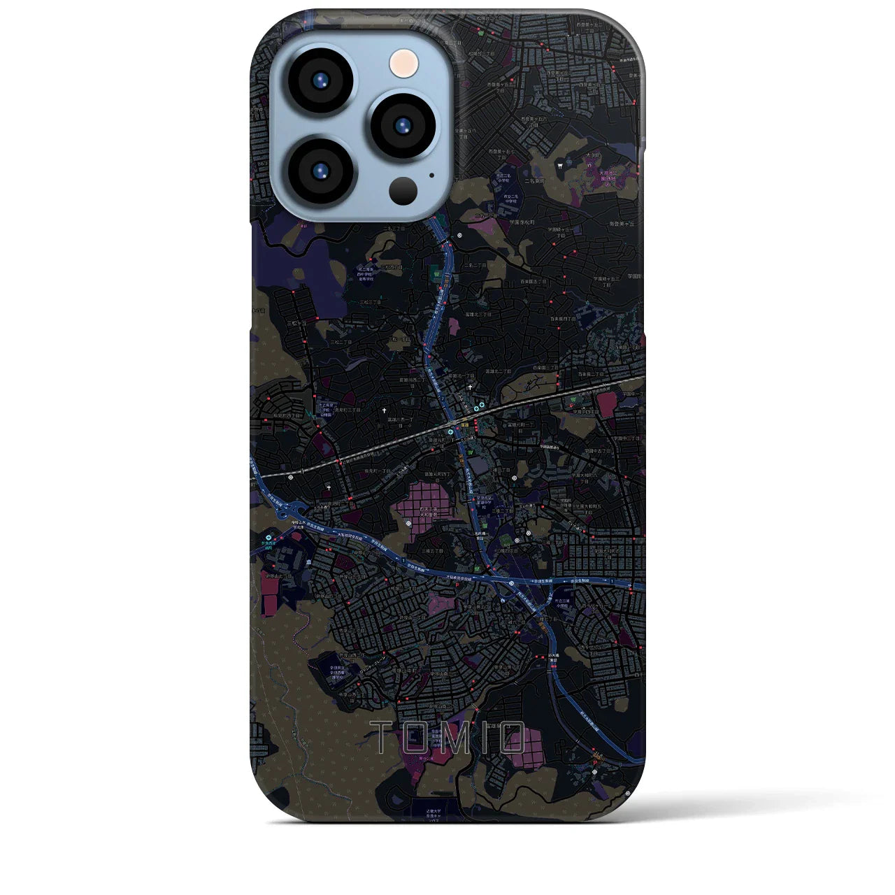 【富雄(奈良県)】地図柄iPhoneケース(バックカバータイプ)