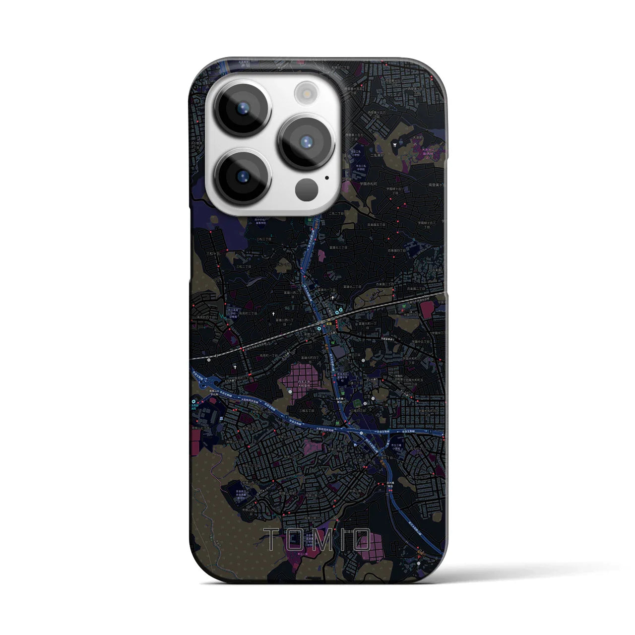 【富雄(奈良県)】地図柄iPhoneケース(バックカバータイプ)