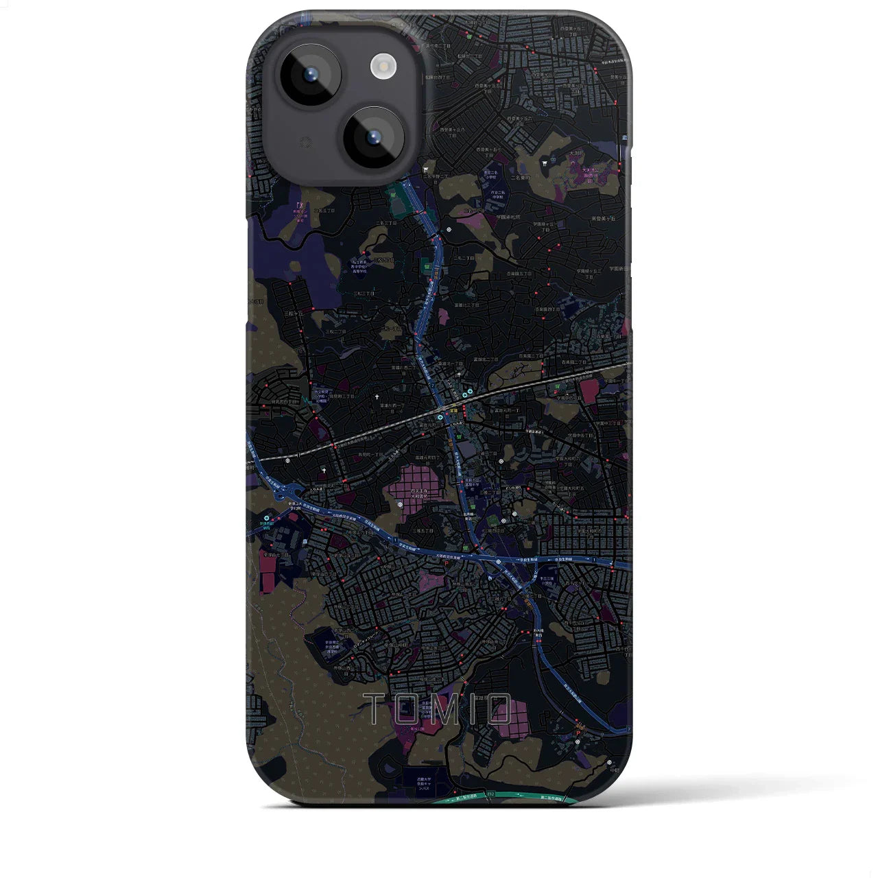 【富雄(奈良県)】地図柄iPhoneケース(バックカバータイプ)