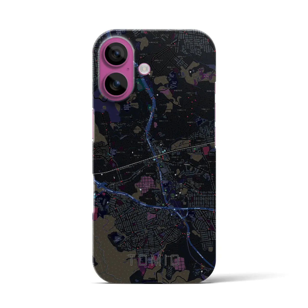 【富雄(奈良県)】地図柄iPhoneケース(バックカバータイプ)