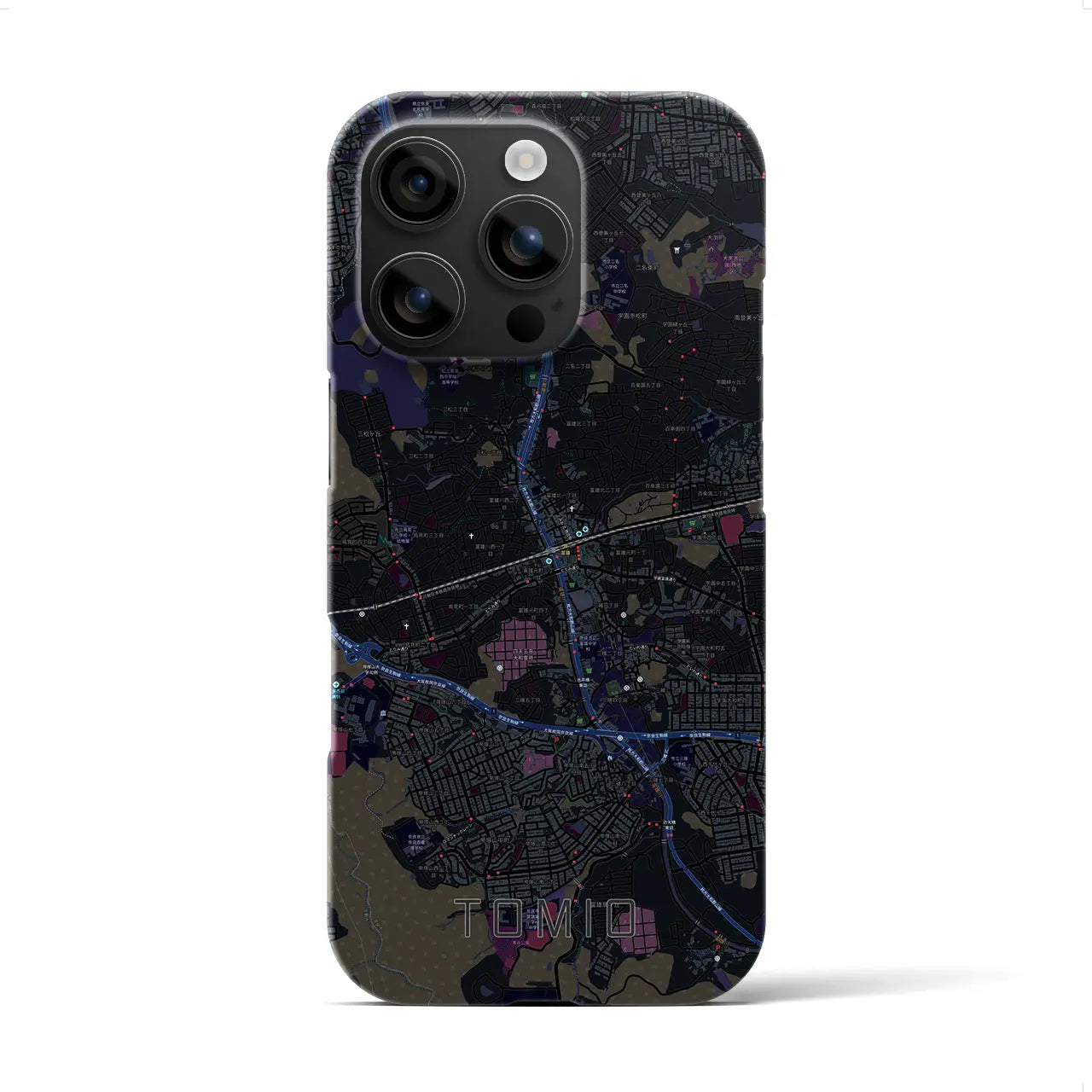 【富雄(奈良県)】地図柄iPhoneケース(バックカバータイプ)