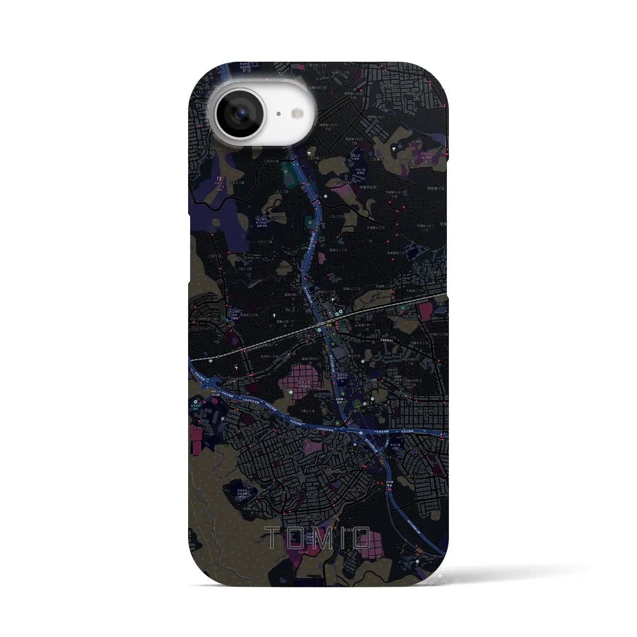 【富雄(奈良県)】地図柄iPhoneケース(バックカバータイプ)