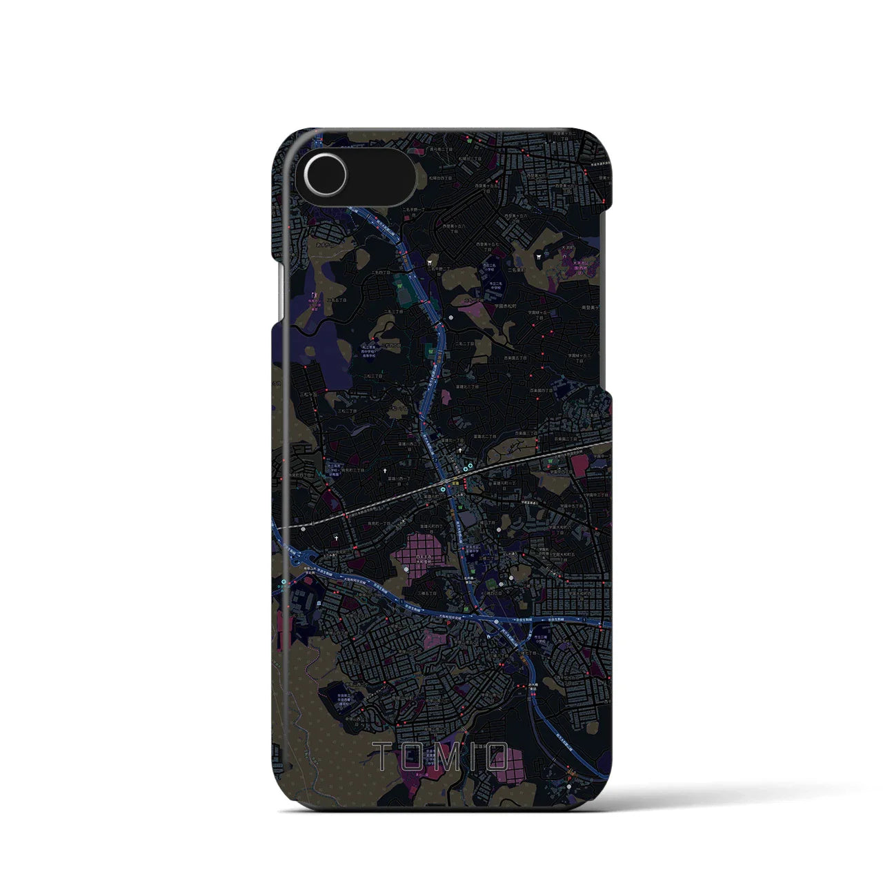 【富雄(奈良県)】地図柄iPhoneケース(バックカバータイプ)