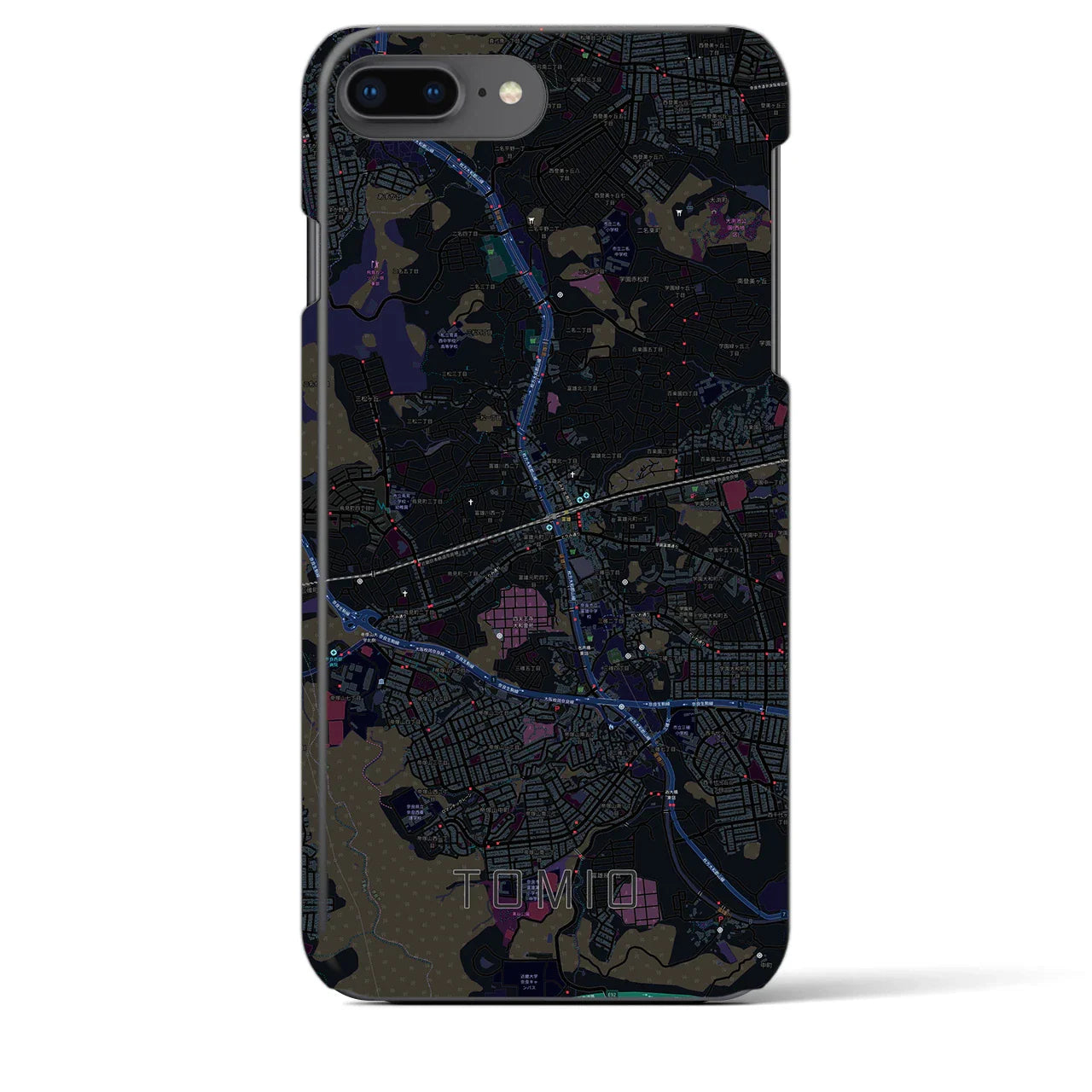 【富雄(奈良県)】地図柄iPhoneケース(バックカバータイプ)