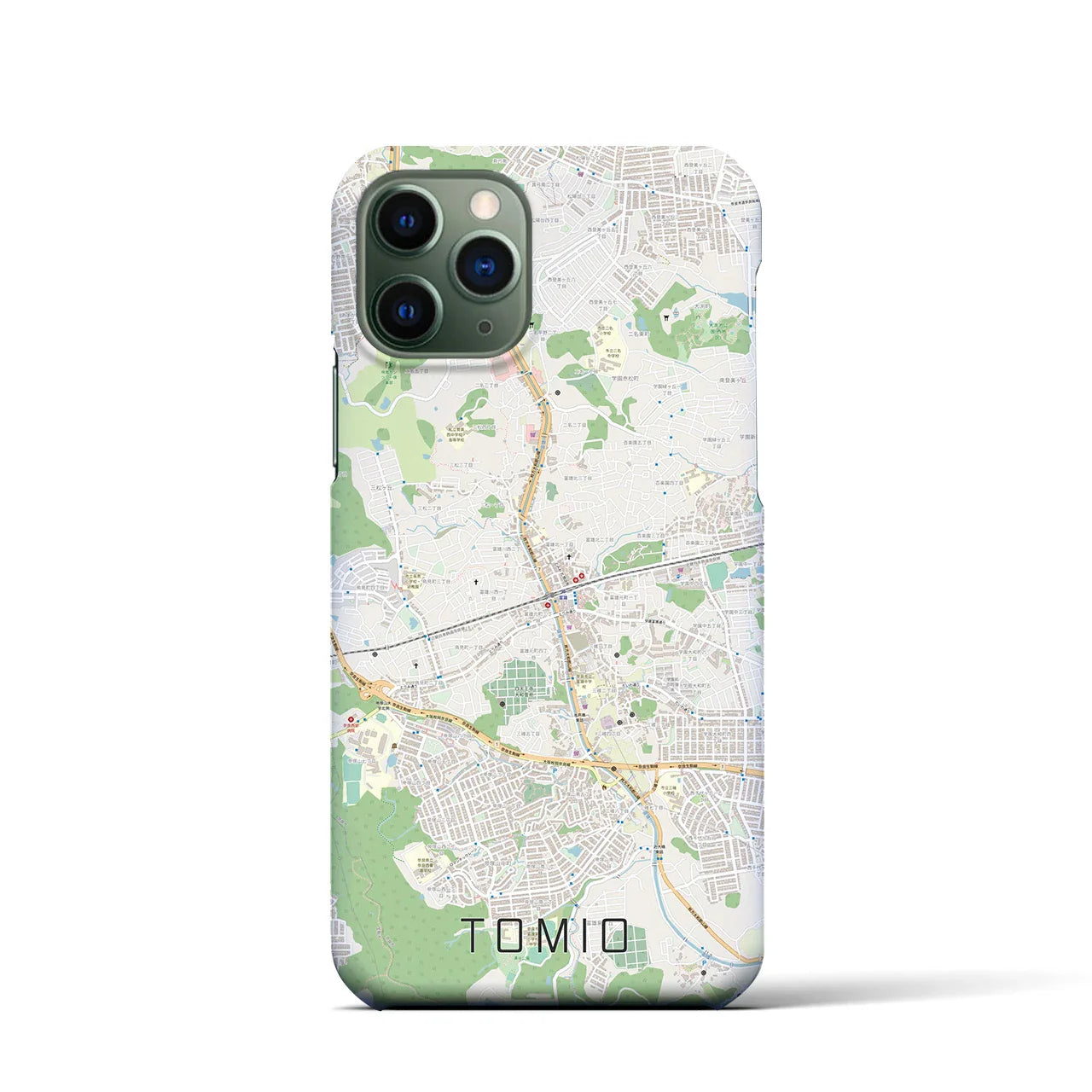 【富雄(奈良県)】地図柄iPhoneケース(バックカバータイプ)