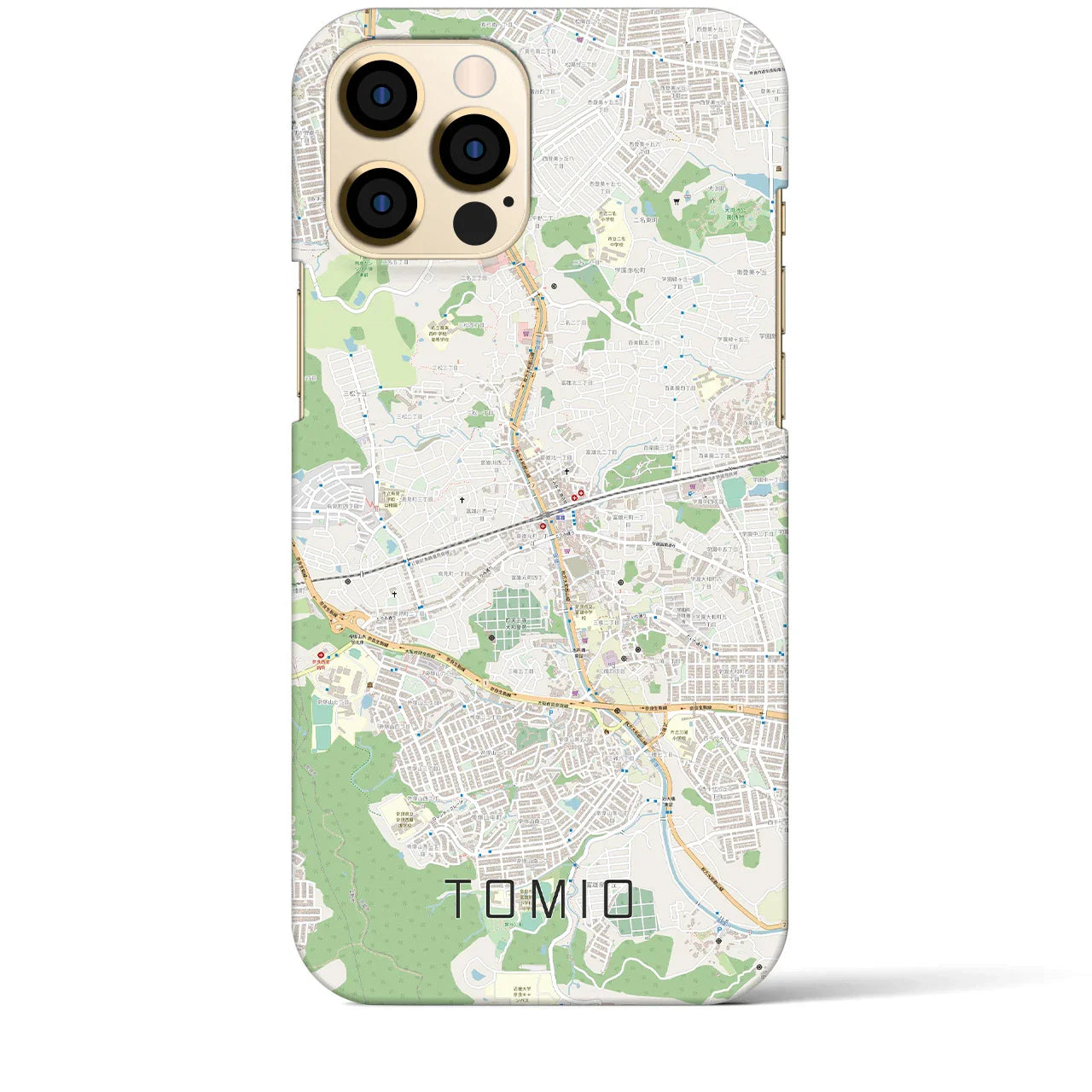 【富雄(奈良県)】地図柄iPhoneケース(バックカバータイプ)
