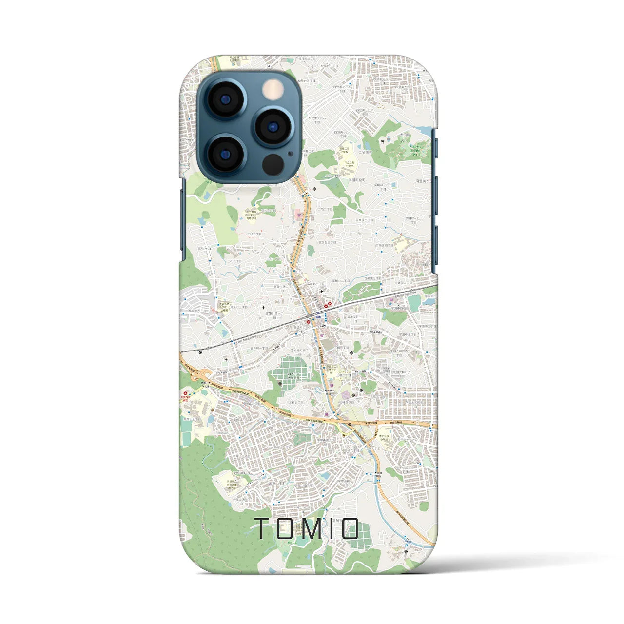 【富雄(奈良県)】地図柄iPhoneケース(バックカバータイプ)