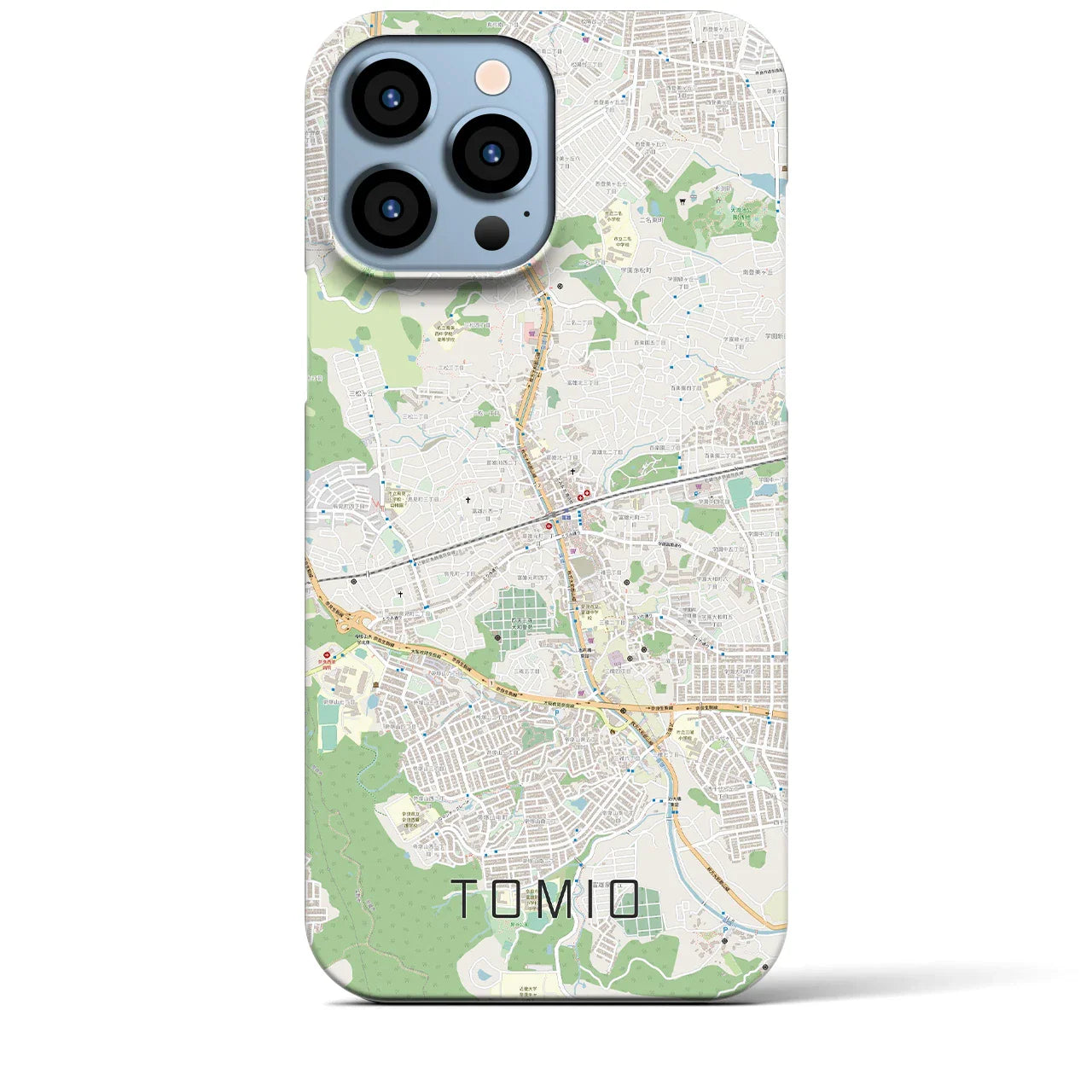 【富雄(奈良県)】地図柄iPhoneケース(バックカバータイプ)
