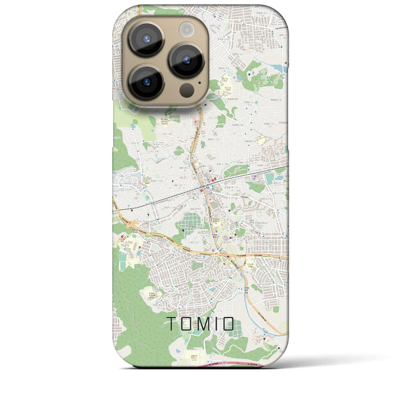 【富雄(奈良県)】地図柄iPhoneケース(バックカバータイプ)