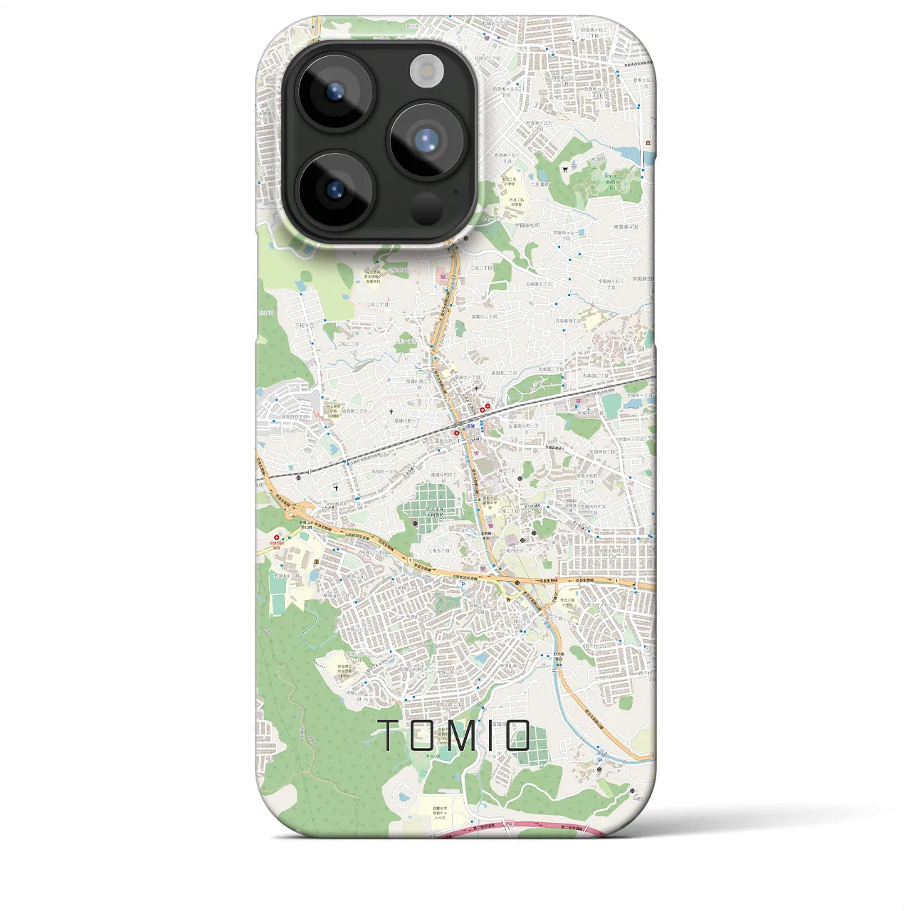 【富雄(奈良県)】地図柄iPhoneケース(バックカバータイプ)