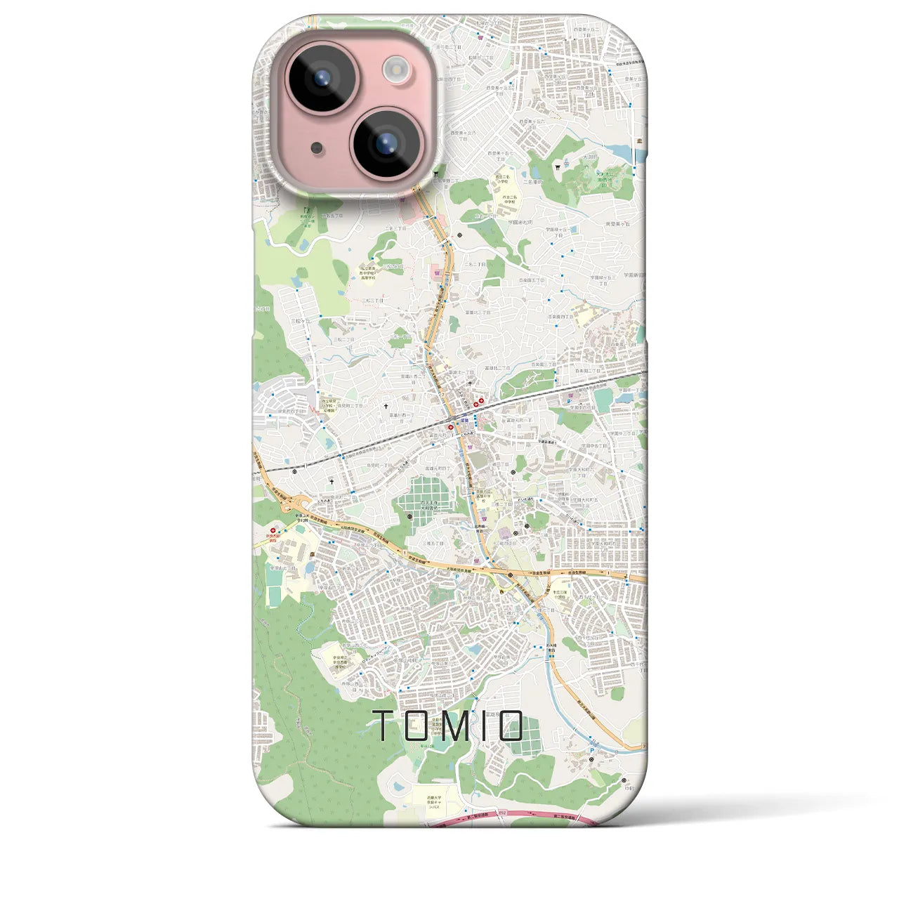 【富雄(奈良県)】地図柄iPhoneケース(バックカバータイプ)