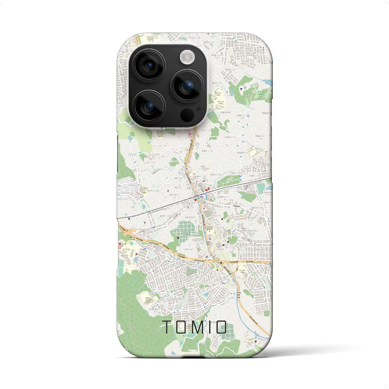 【富雄(奈良県)】地図柄iPhoneケース(バックカバータイプ)