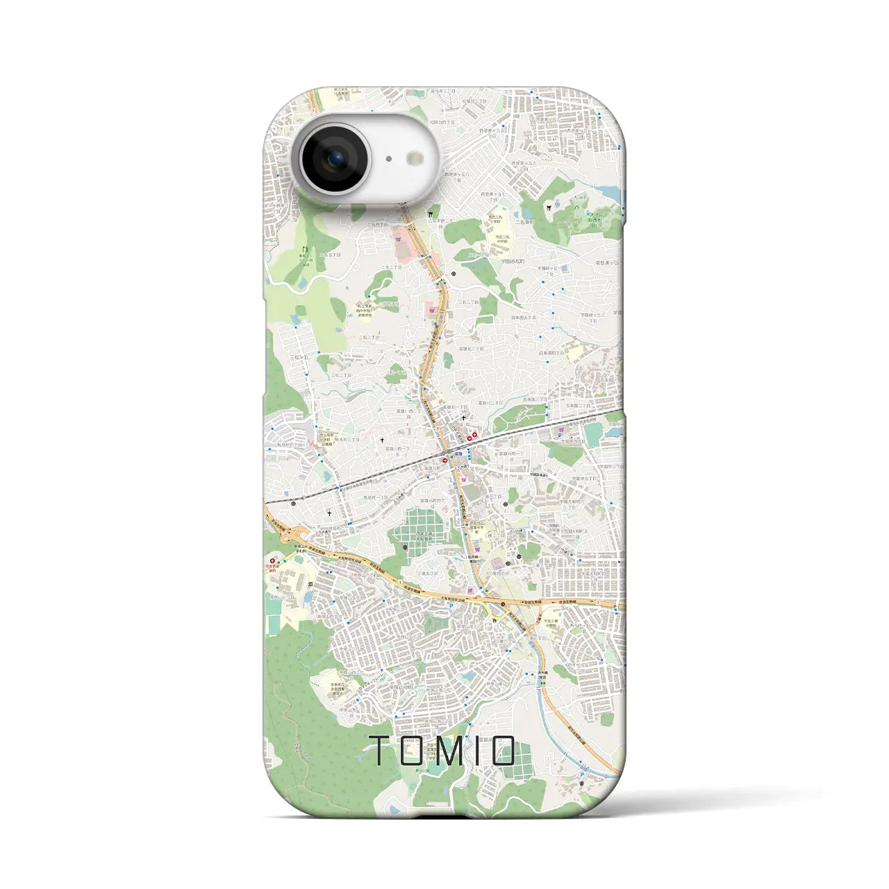 【富雄(奈良県)】地図柄iPhoneケース(バックカバータイプ)