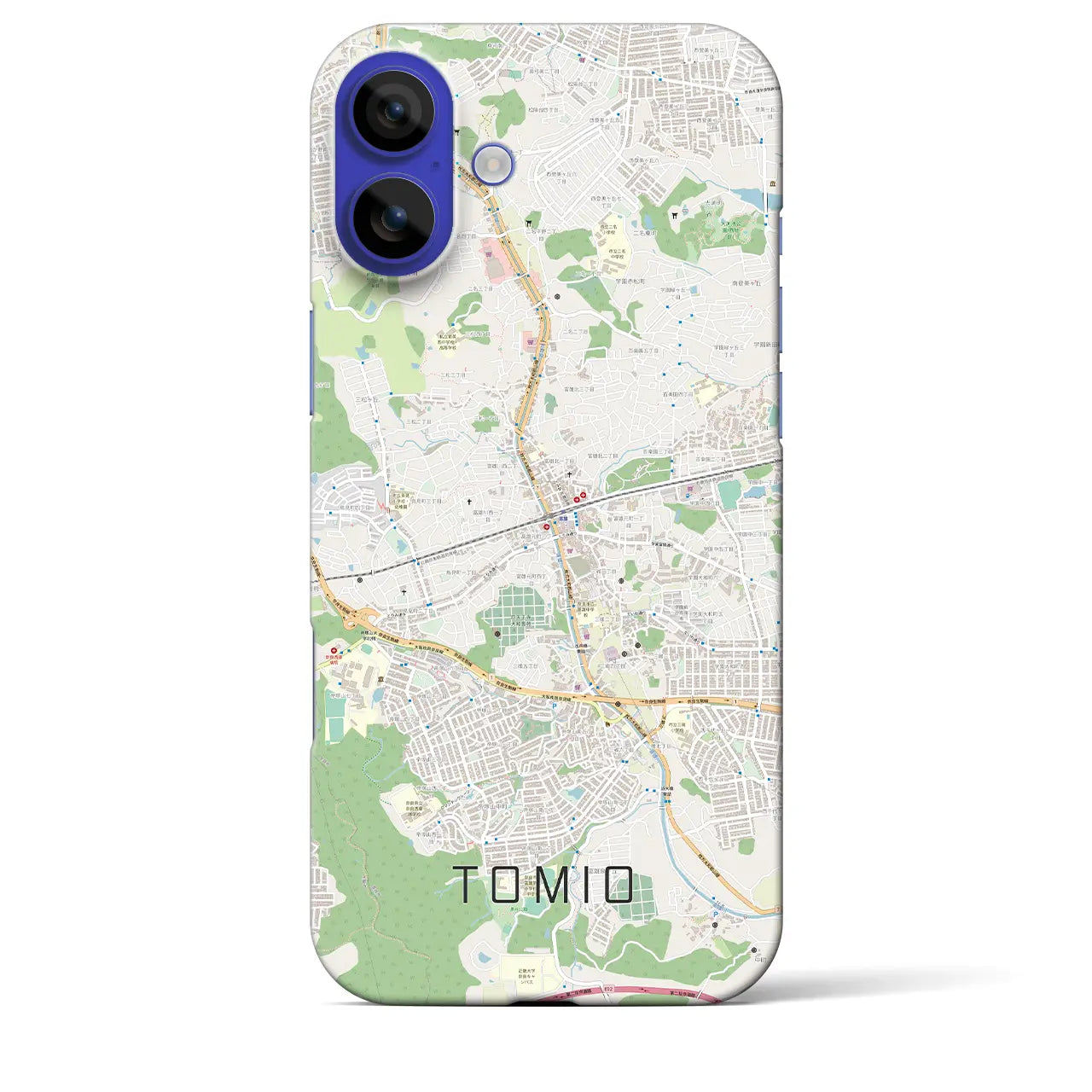 【富雄(奈良県)】地図柄iPhoneケース(バックカバータイプ)ナチュラル・iPhone 16 Pro Max 用