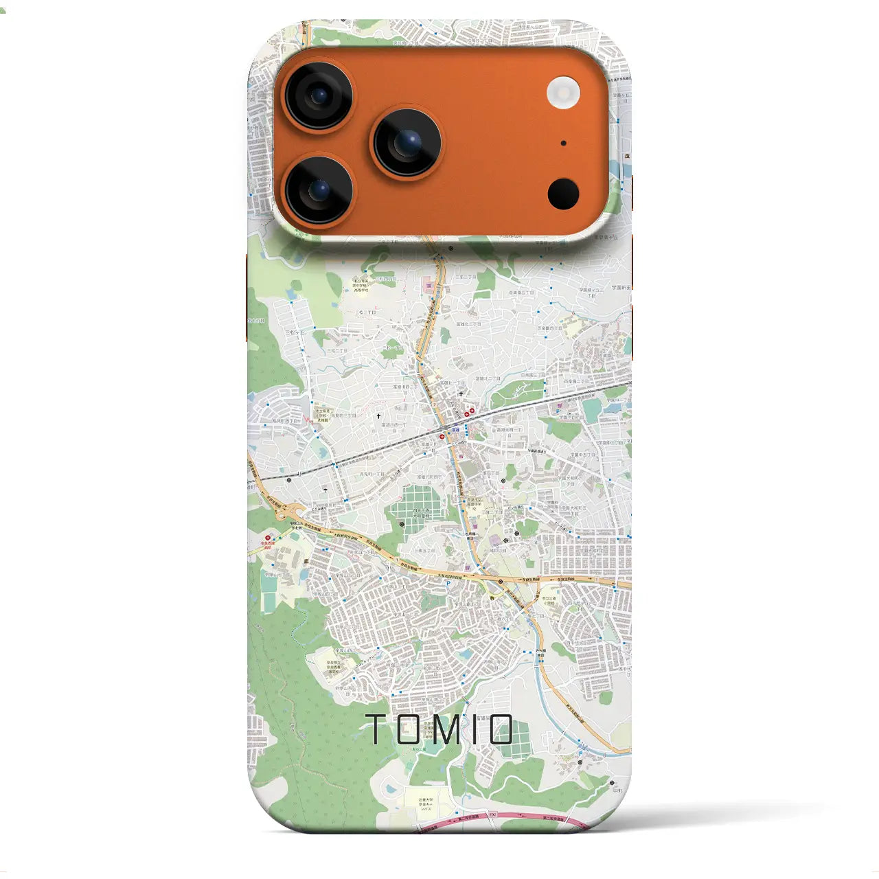 【富雄(奈良県)】地図柄iPhoneケース(バックカバータイプ)