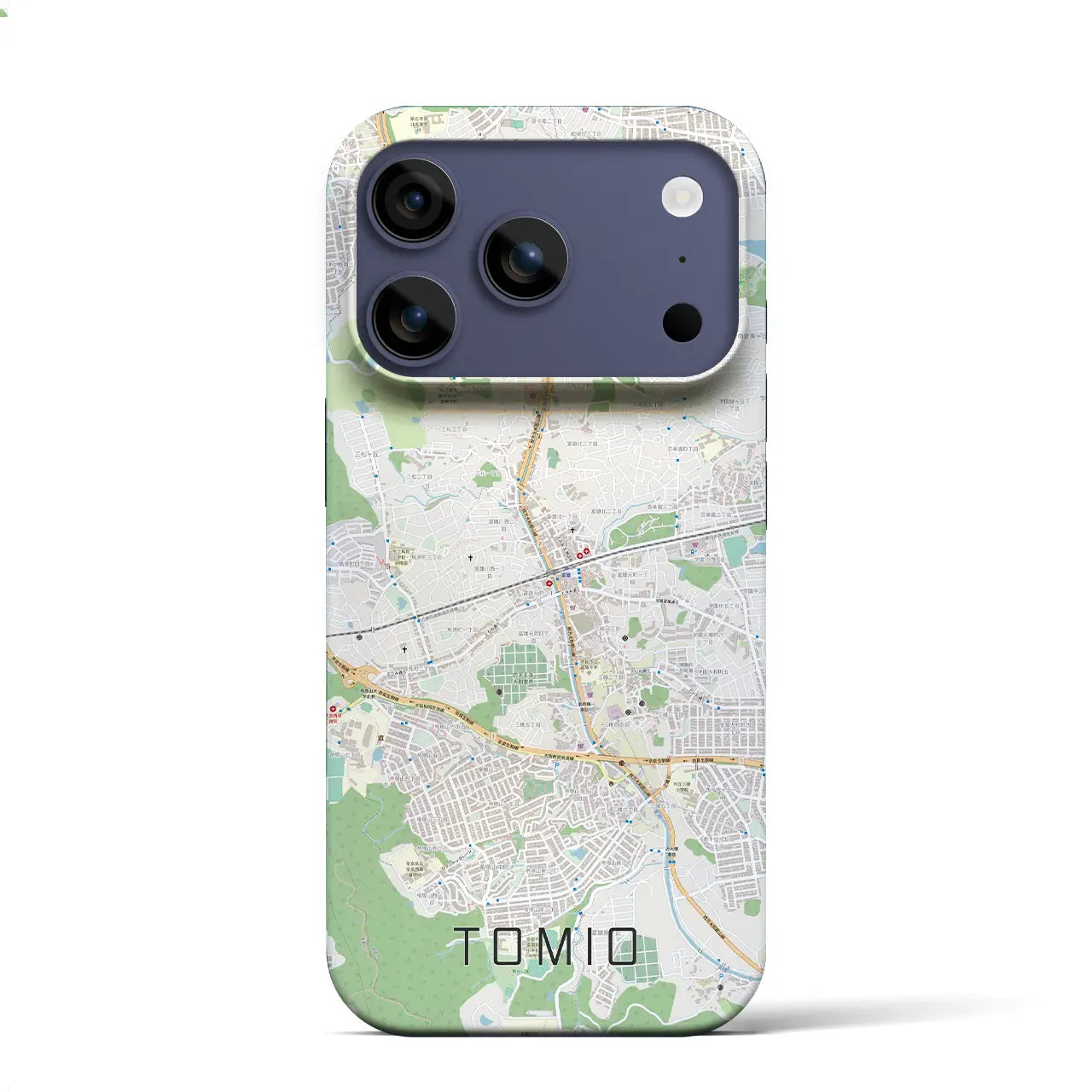 【富雄(奈良県)】地図柄iPhoneケース(バックカバータイプ)