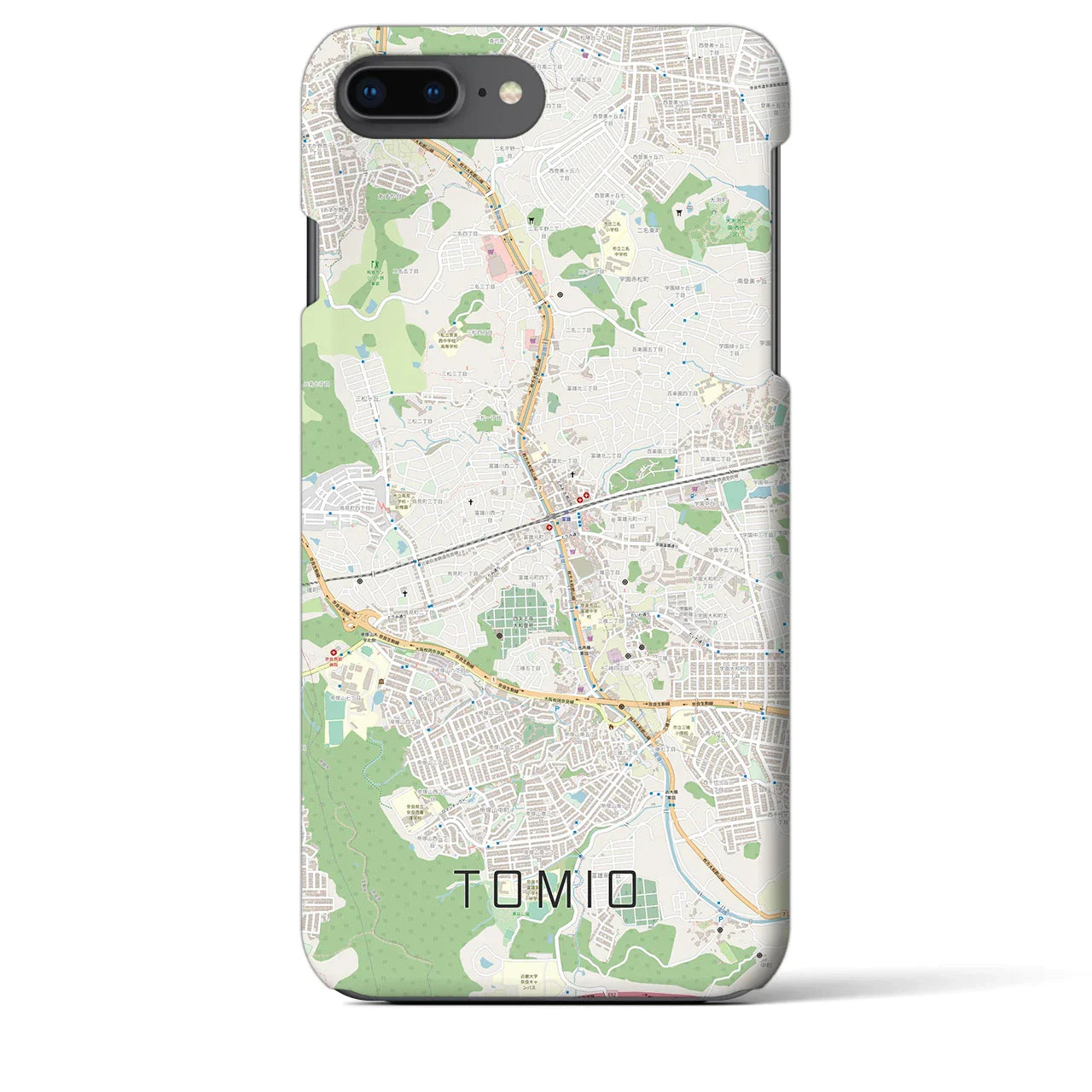 【富雄(奈良県)】地図柄iPhoneケース(バックカバータイプ)