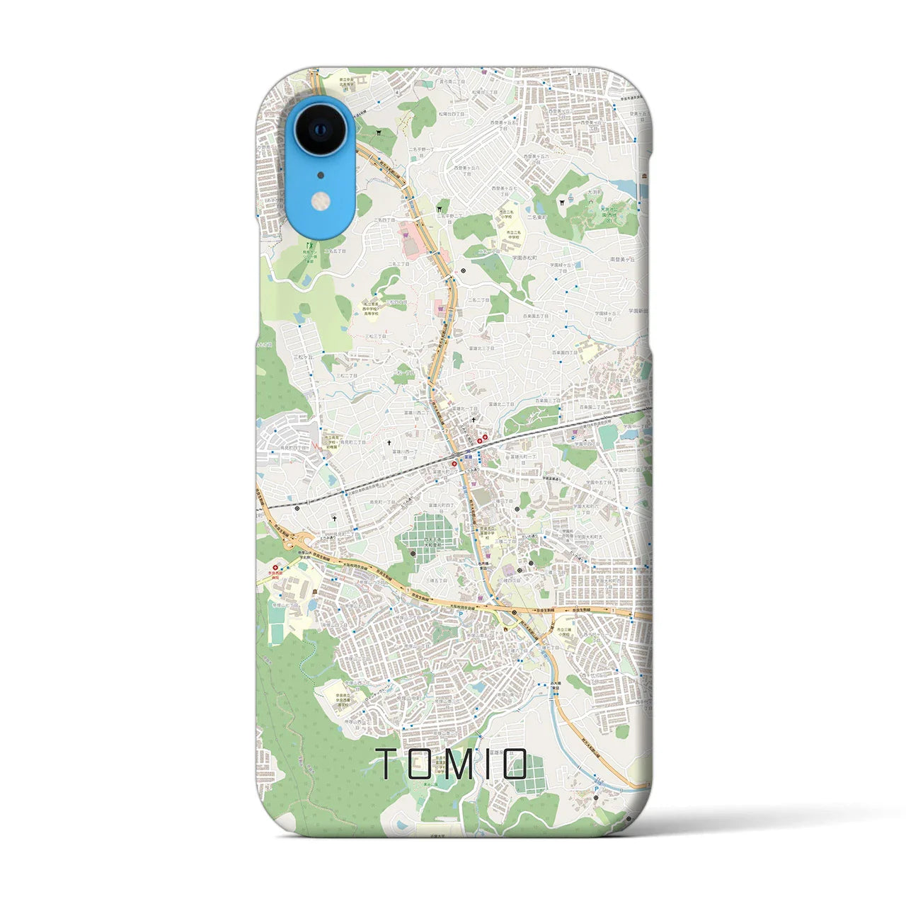 【富雄(奈良県)】地図柄iPhoneケース(バックカバータイプ)
