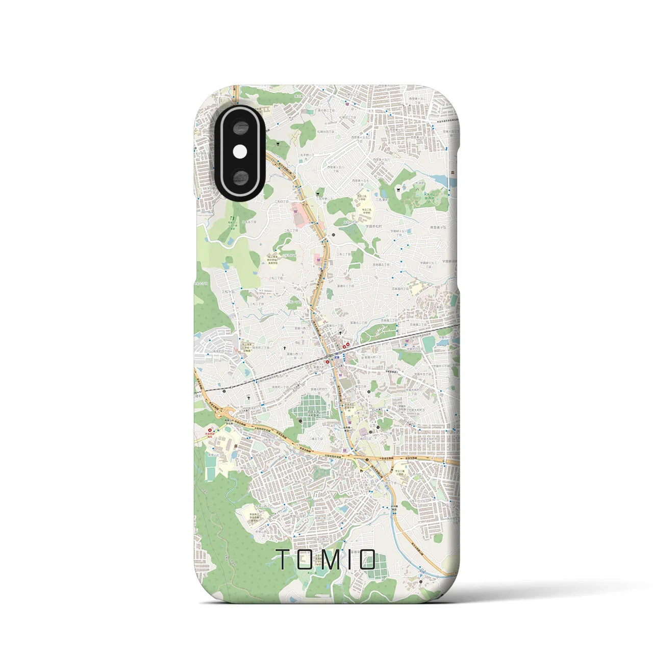 【富雄(奈良県)】地図柄iPhoneケース(バックカバータイプ)