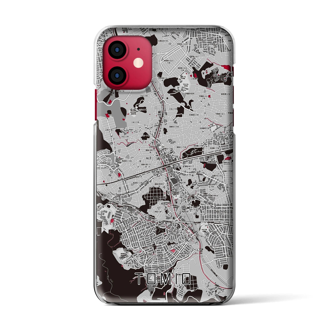 【富雄(奈良県)】地図柄iPhoneケース(クリアタイプ)