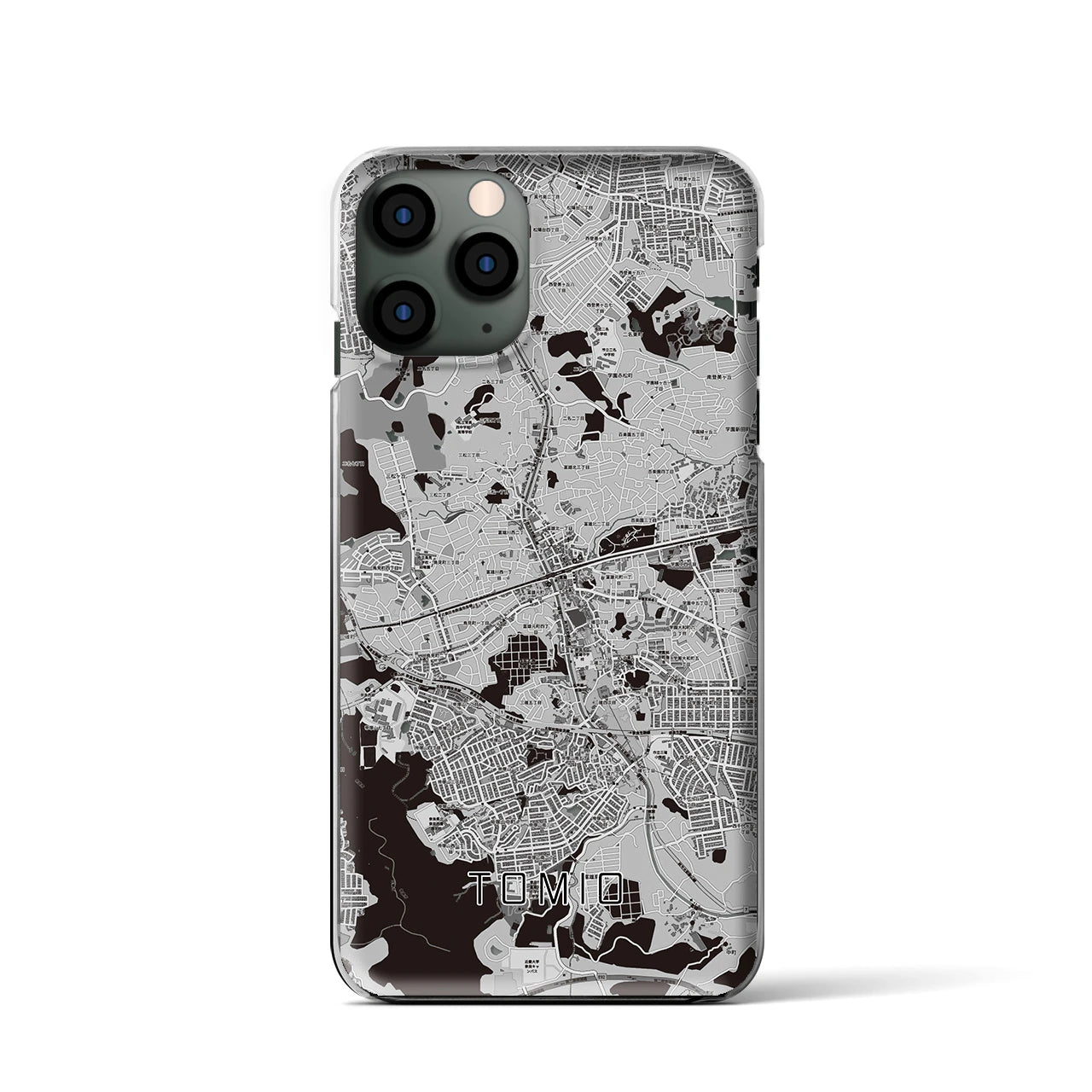 【富雄(奈良県)】地図柄iPhoneケース(クリアタイプ)