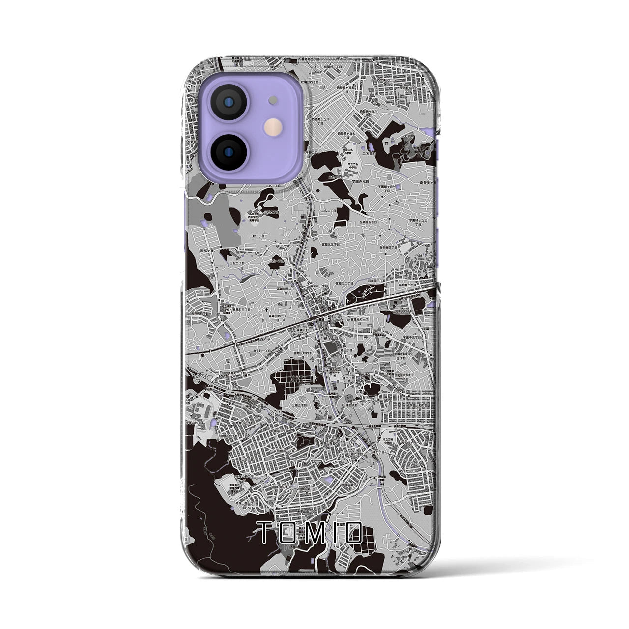 【富雄(奈良県)】地図柄iPhoneケース(クリアタイプ)