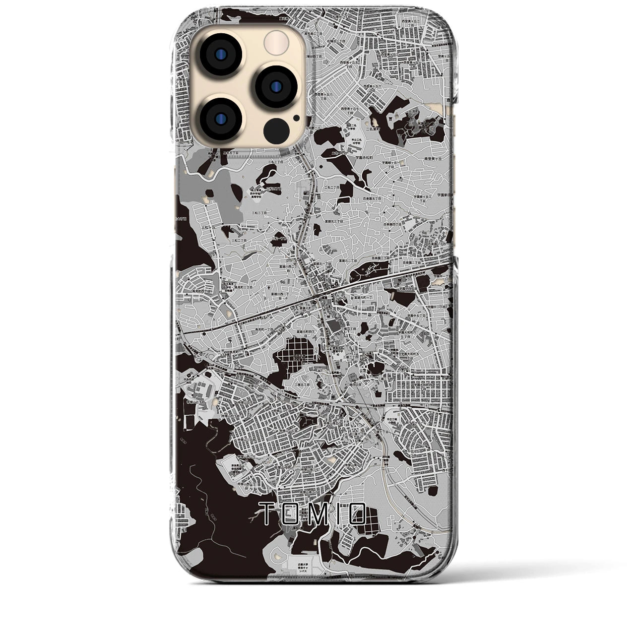 【富雄(奈良県)】地図柄iPhoneケース(クリアタイプ)