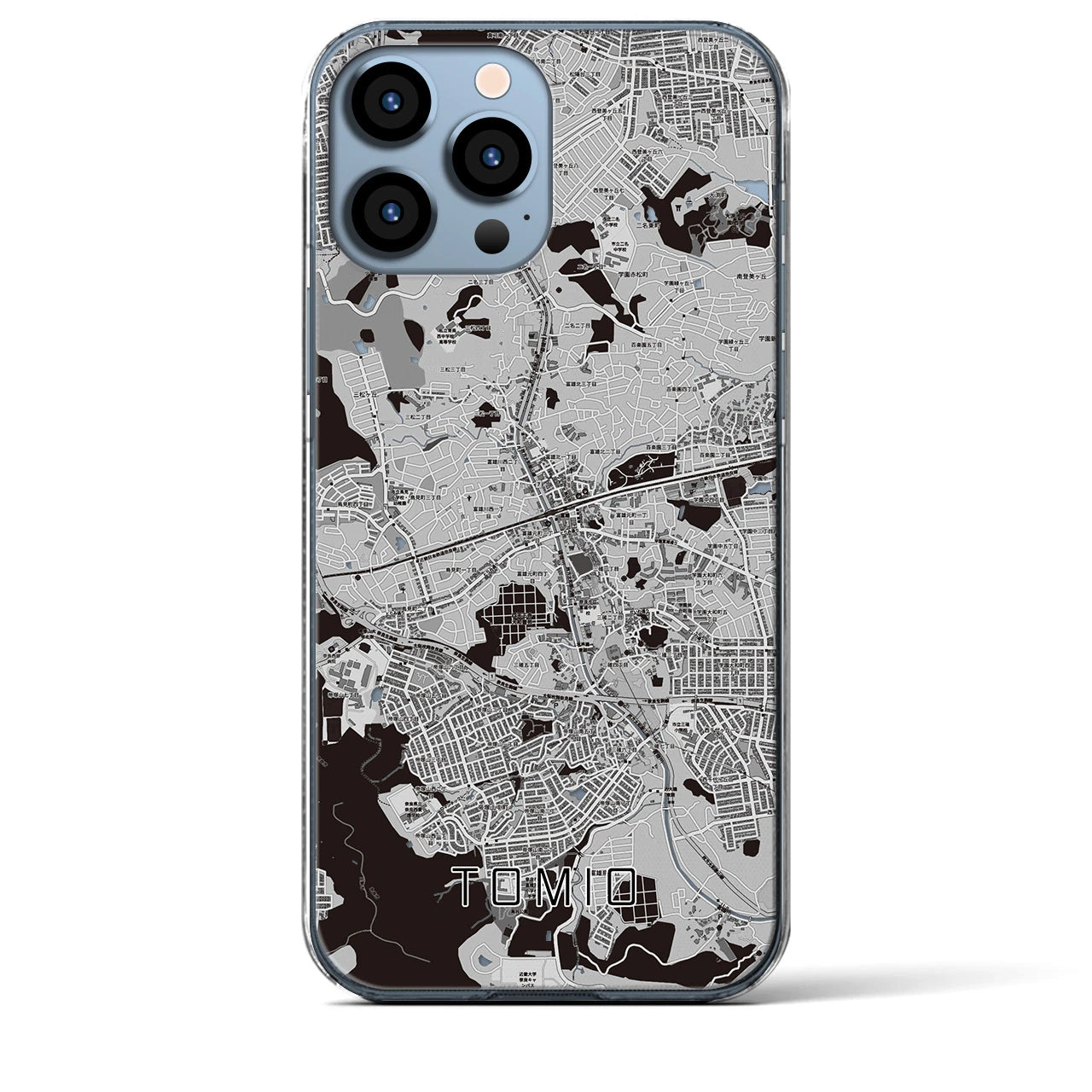 【富雄(奈良県)】地図柄iPhoneケース(クリアタイプ)