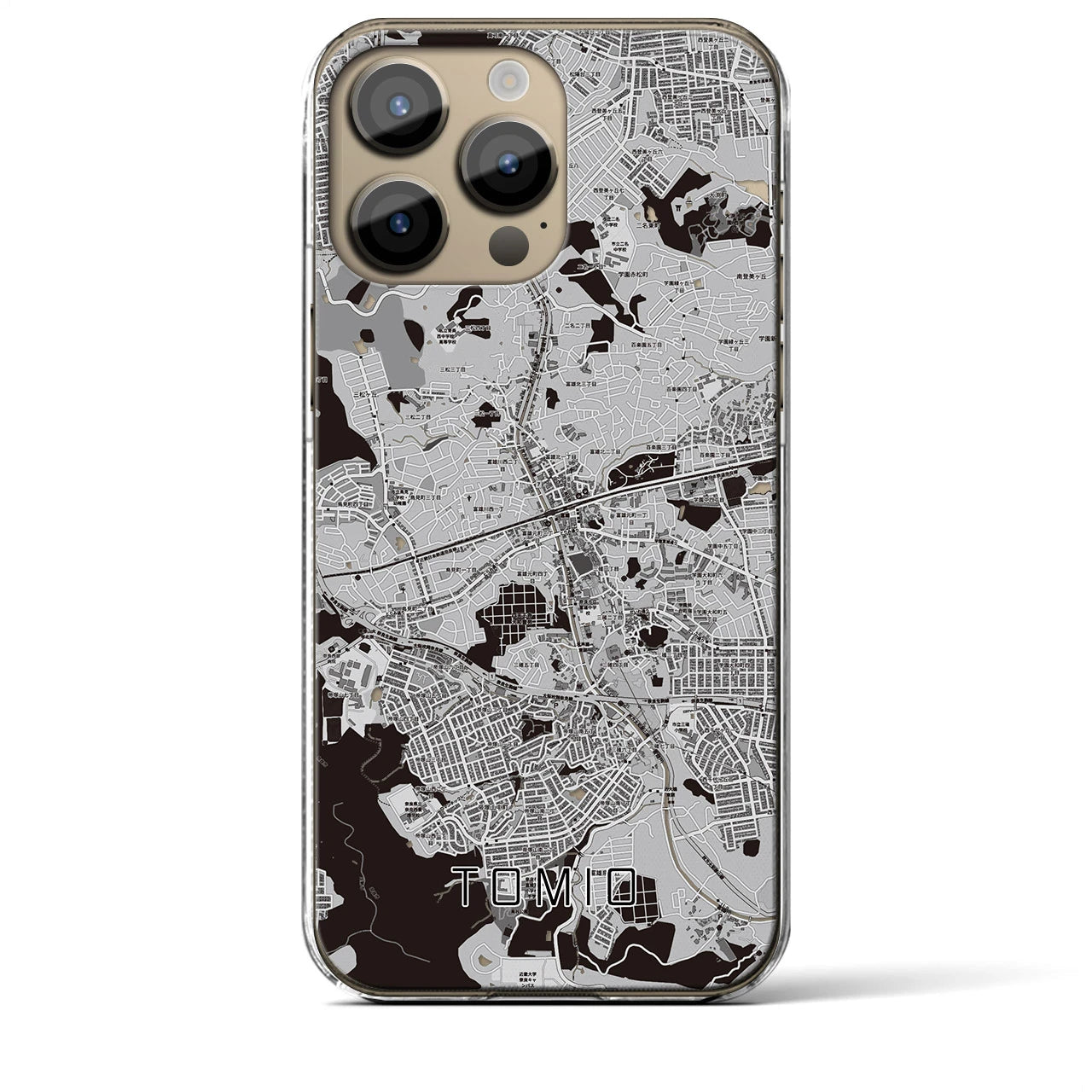 【富雄(奈良県)】地図柄iPhoneケース(クリアタイプ)