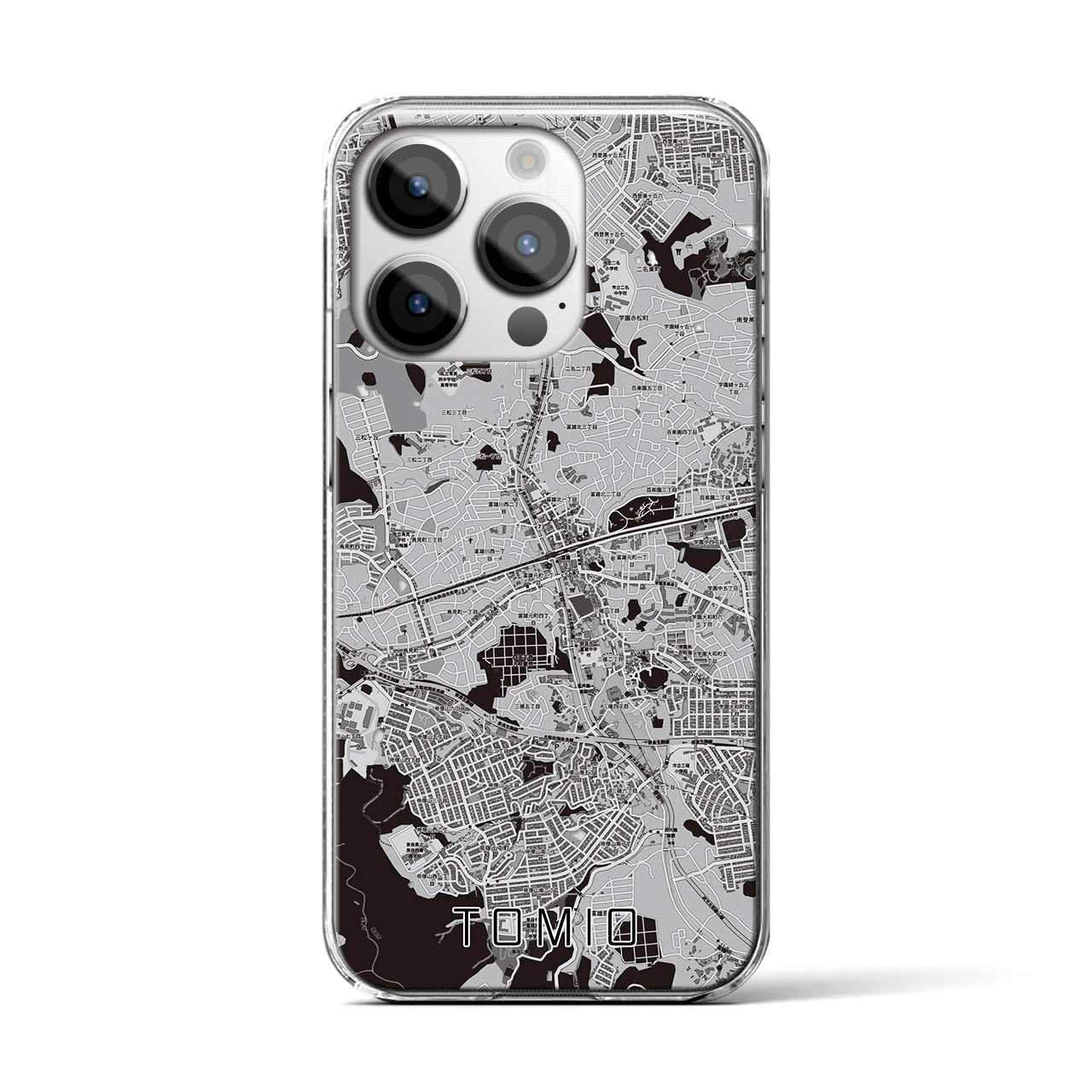 【富雄(奈良県)】地図柄iPhoneケース(クリアタイプ)